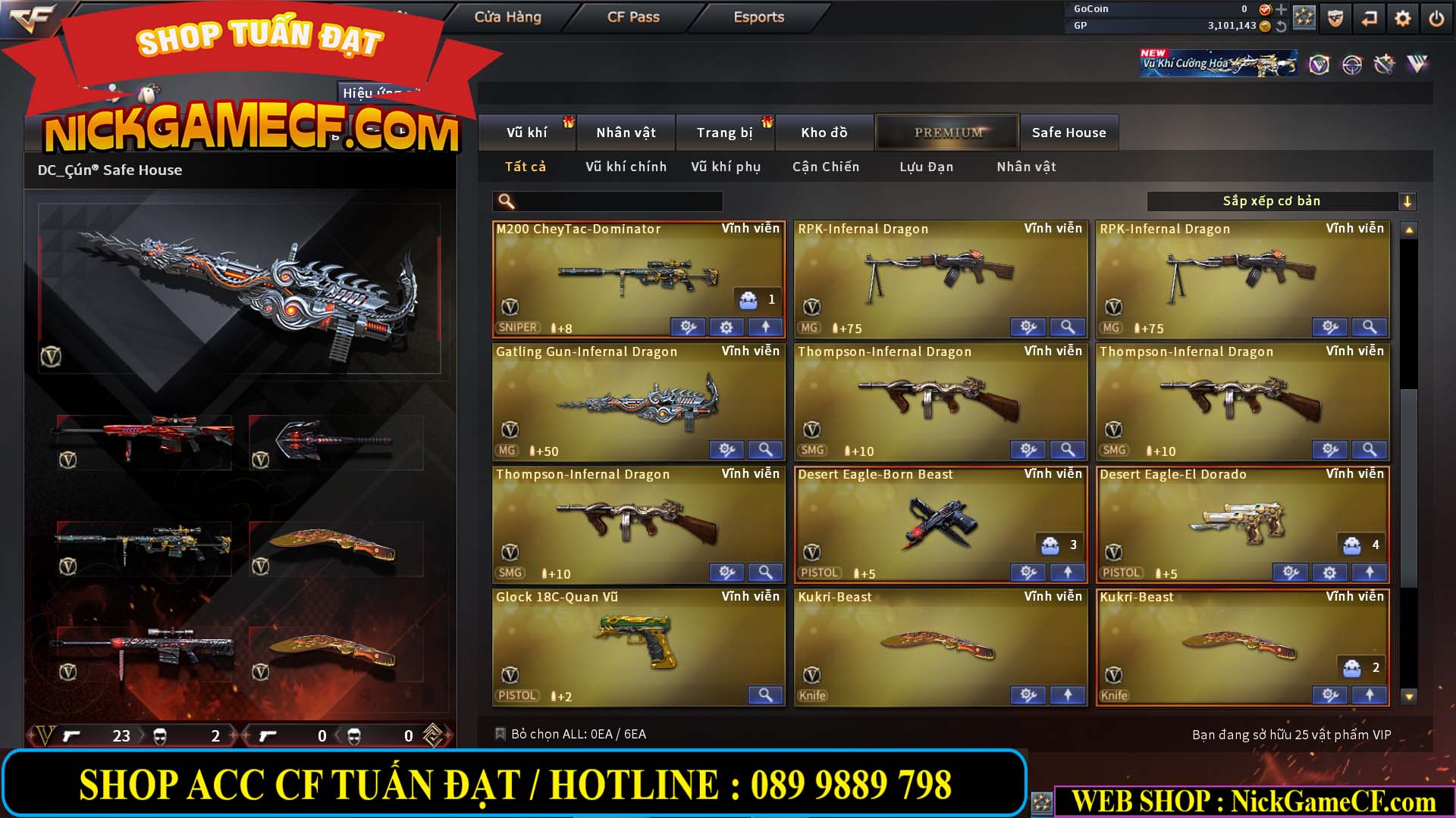 MÃ CF14130 - GIÁ : 2850K - C4 SNIP - ZOM THỦ - 25 VIP - VIP3