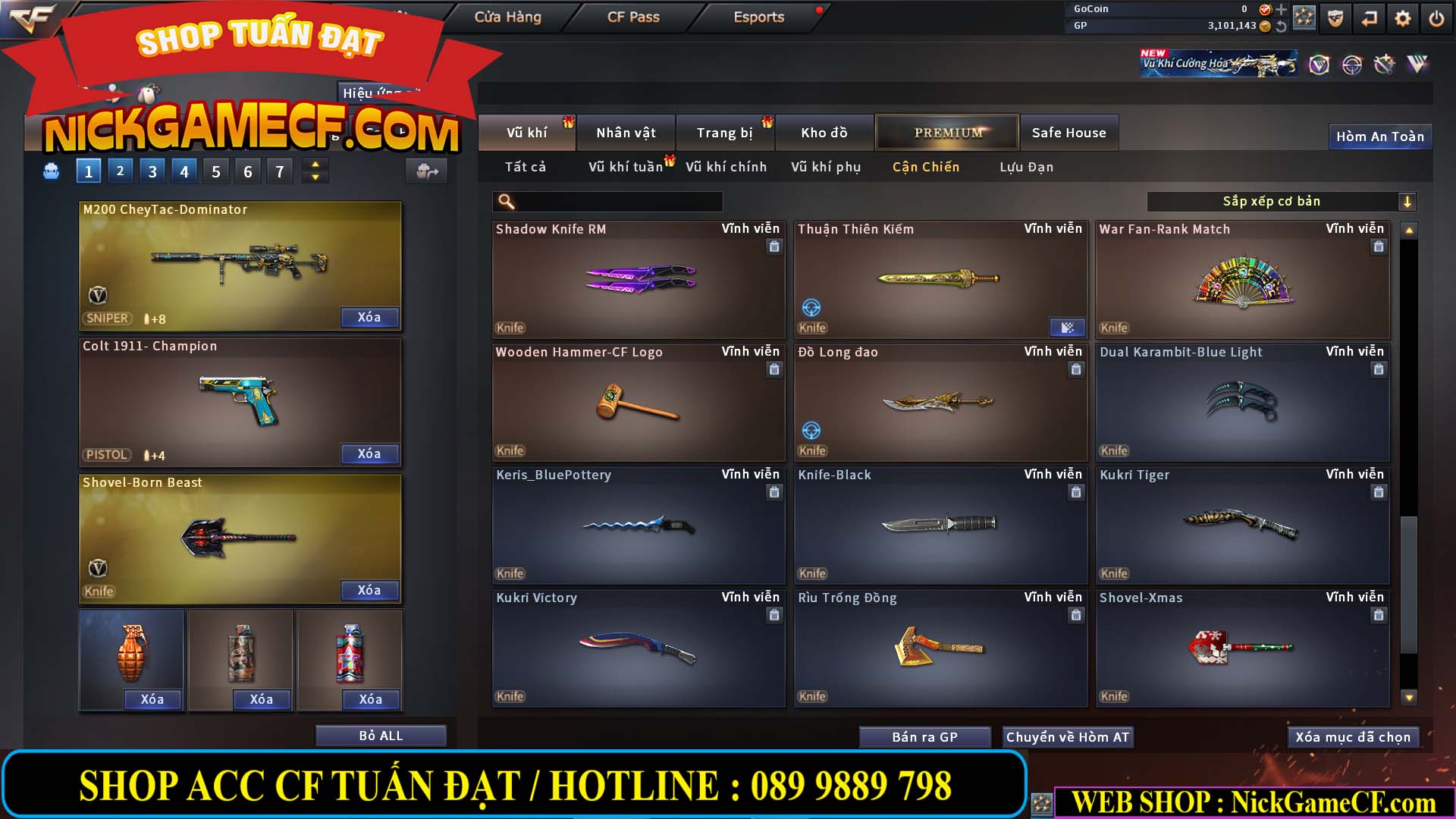 MÃ CF14130 - GIÁ : 2850K - C4 SNIP - ZOM THỦ - 25 VIP - VIP3