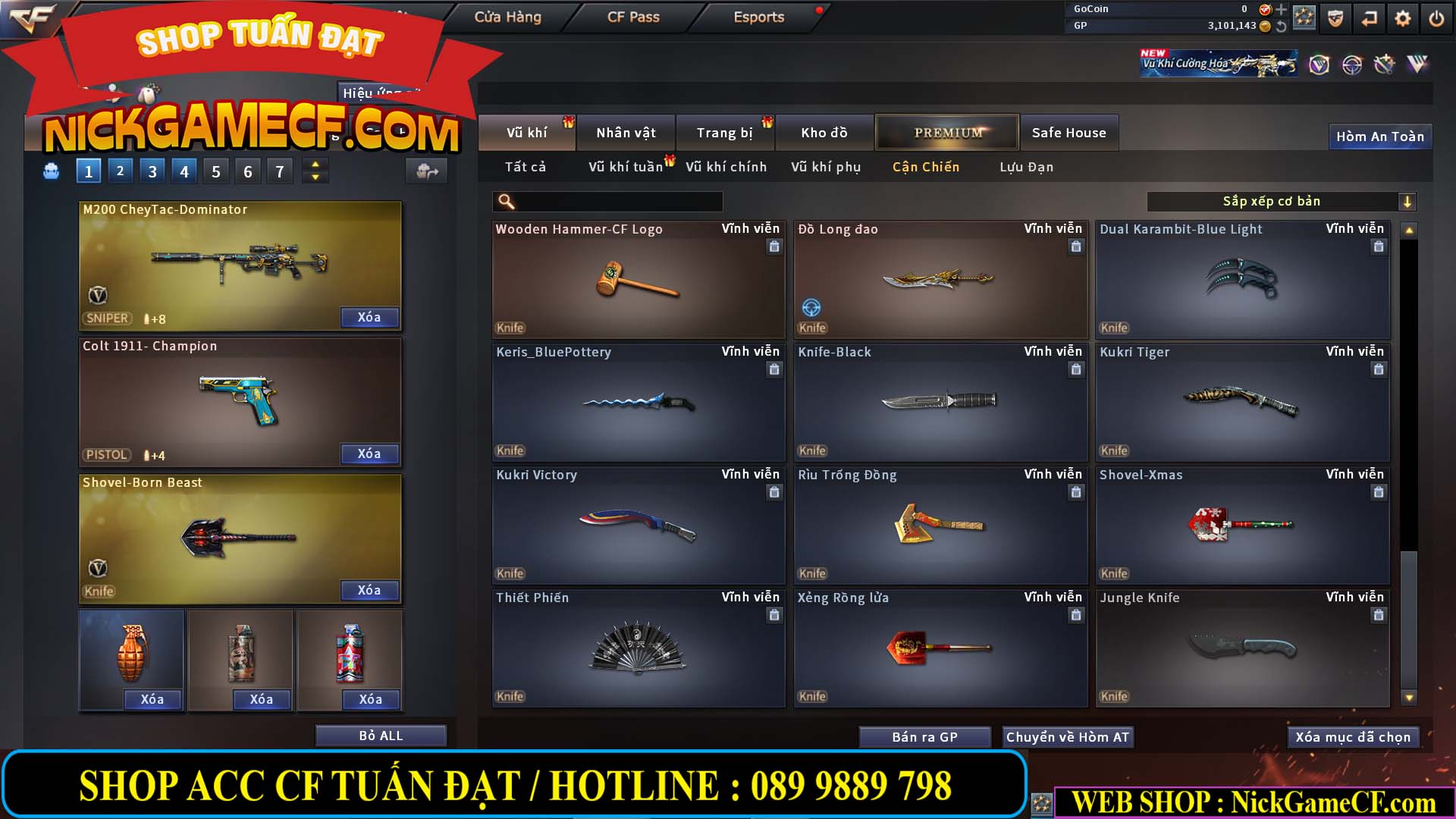 MÃ CF14130 - GIÁ : 2850K - C4 SNIP - ZOM THỦ - 25 VIP - VIP3