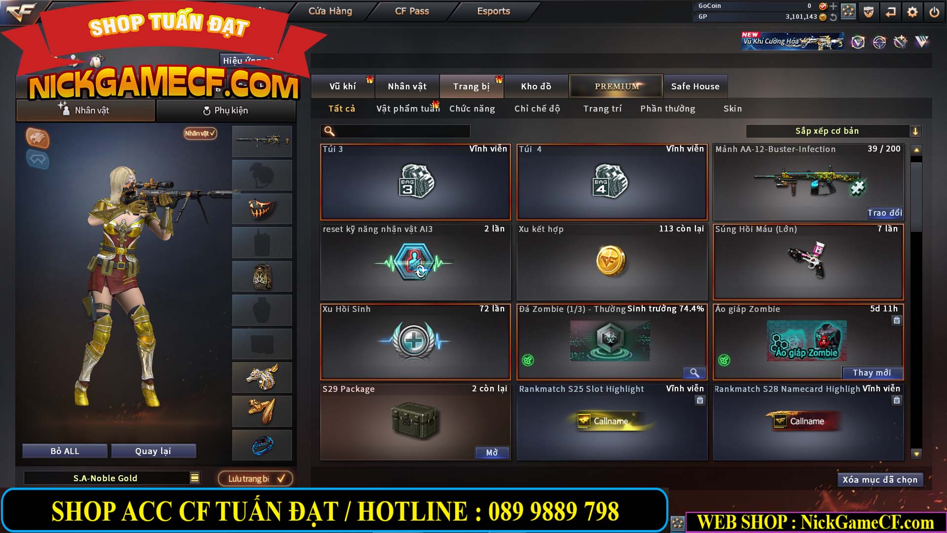 MÃ CF14130 - GIÁ : 2850K - C4 SNIP - ZOM THỦ - 25 VIP - VIP3