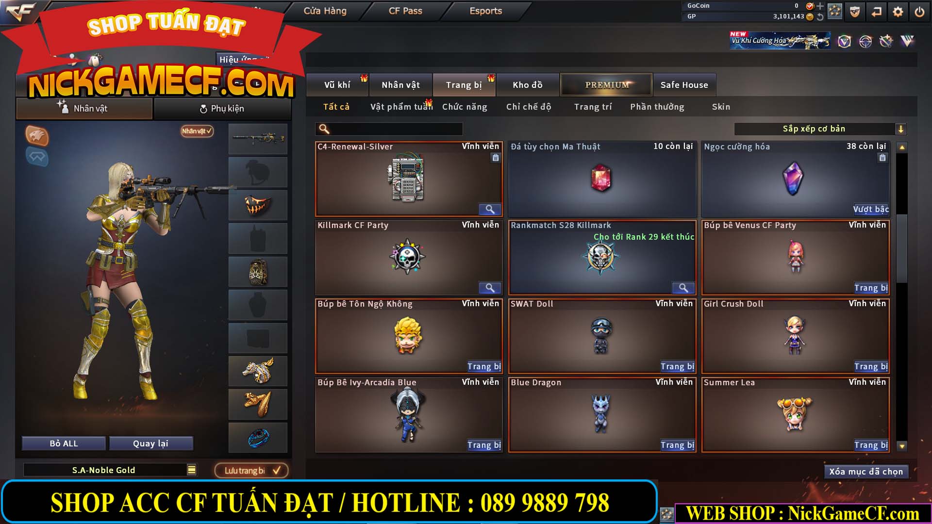 MÃ CF14130 - GIÁ : 2850K - C4 SNIP - ZOM THỦ - 25 VIP - VIP3
