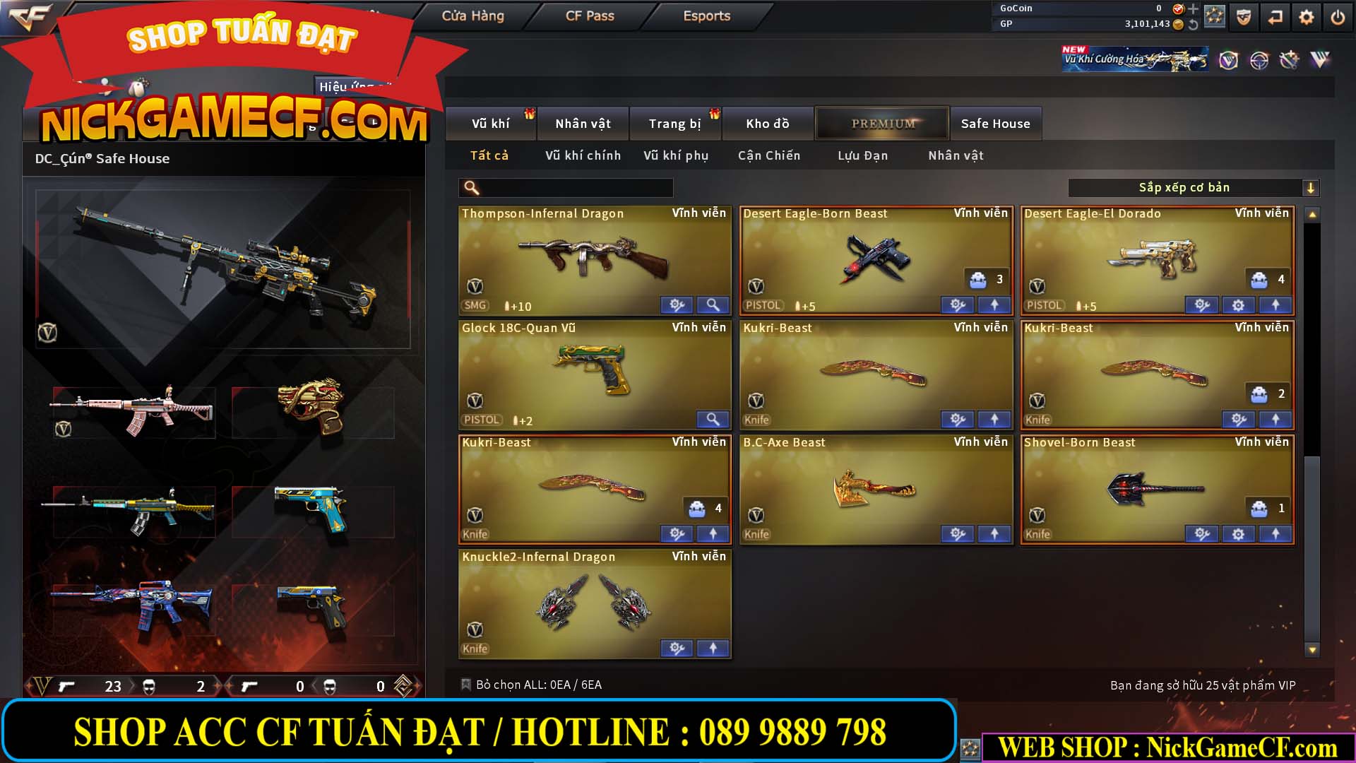 MÃ CF14130 - GIÁ : 2850K - C4 SNIP - ZOM THỦ - 25 VIP - VIP3
