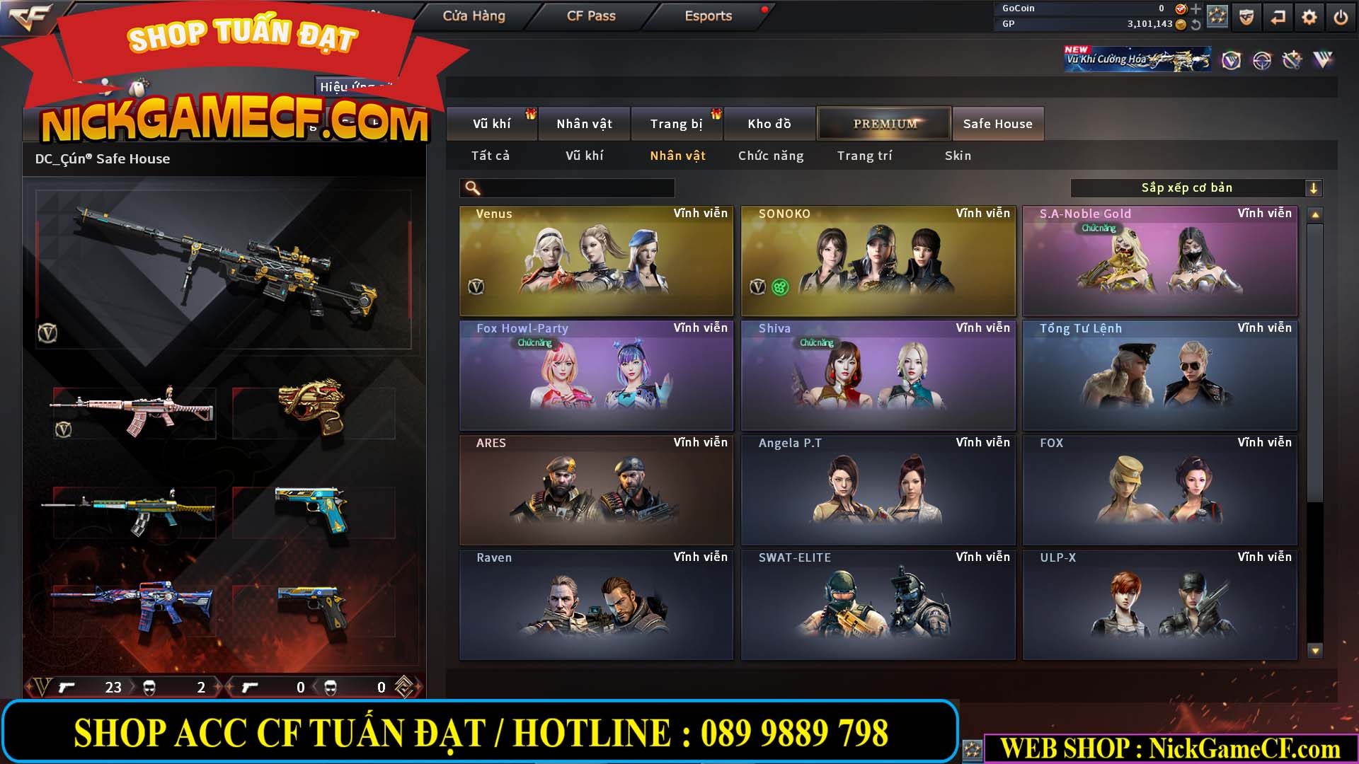 MÃ CF14130 - GIÁ : 2850K - C4 SNIP - ZOM THỦ - 25 VIP - VIP3