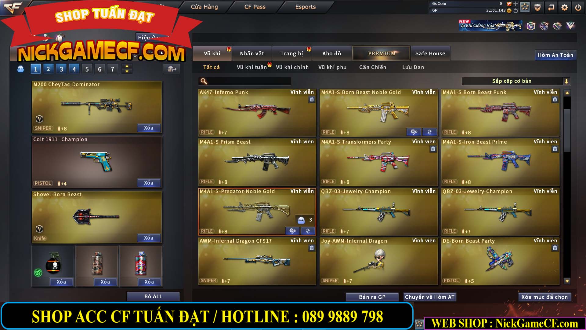MÃ CF14130 - GIÁ : 2850K - C4 SNIP - ZOM THỦ - 25 VIP - VIP3