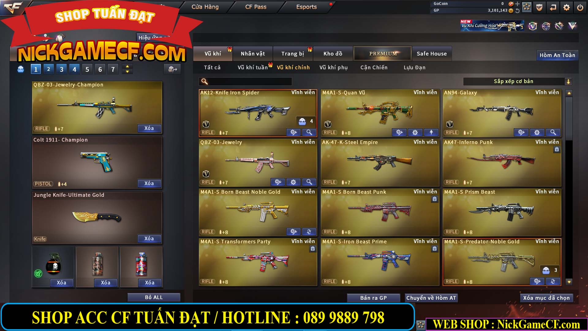 MÃ CF14130 - GIÁ : 2850K - C4 SNIP - ZOM THỦ - 25 VIP - VIP3