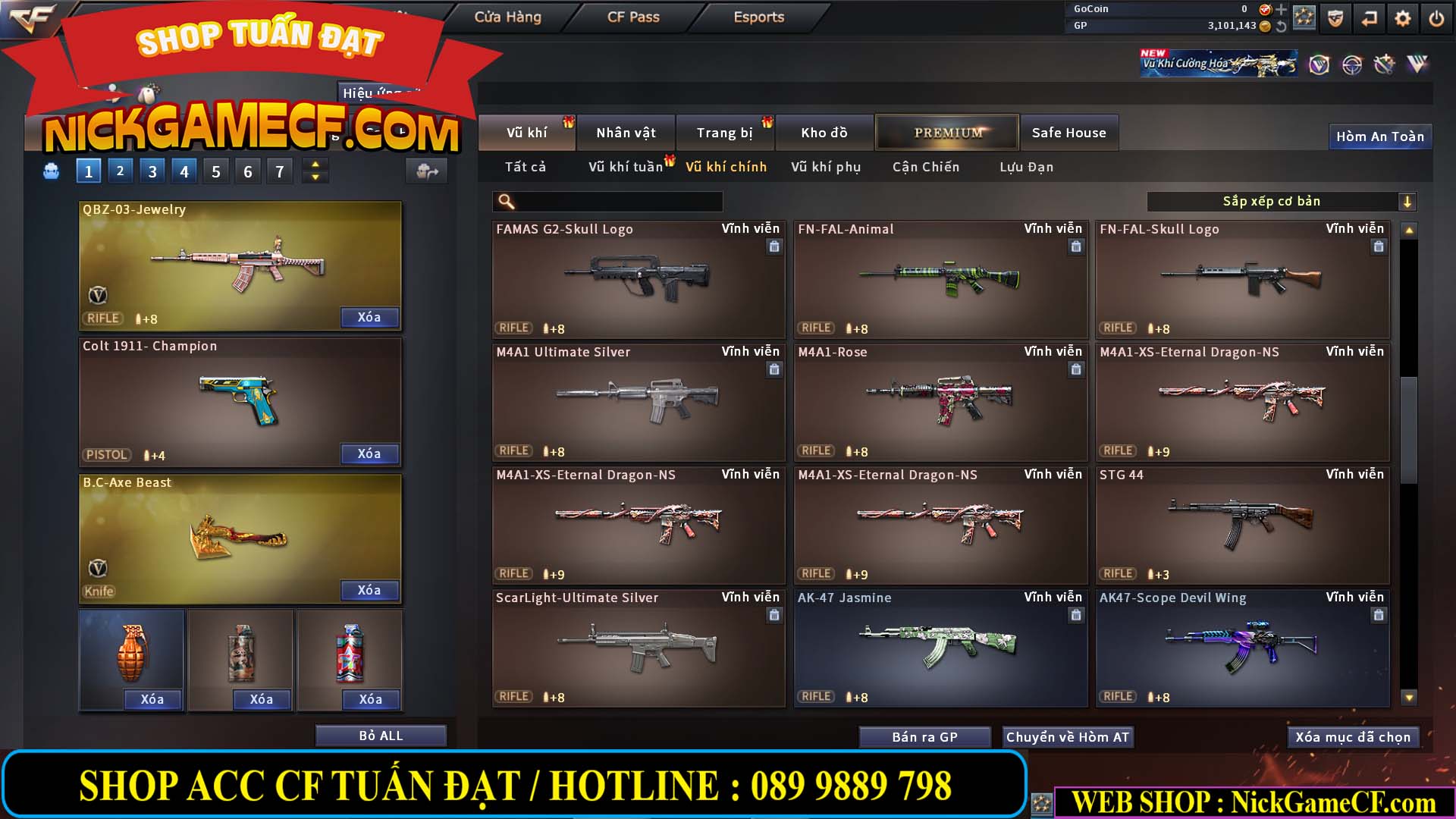 MÃ CF14130 - GIÁ : 2850K - C4 SNIP - ZOM THỦ - 25 VIP - VIP3