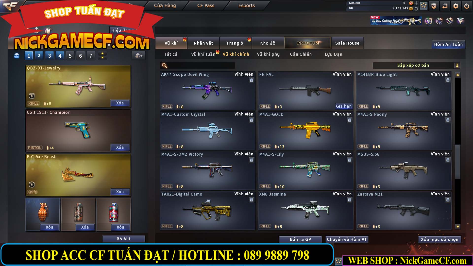 MÃ CF14130 - GIÁ : 2850K - C4 SNIP - ZOM THỦ - 25 VIP - VIP3