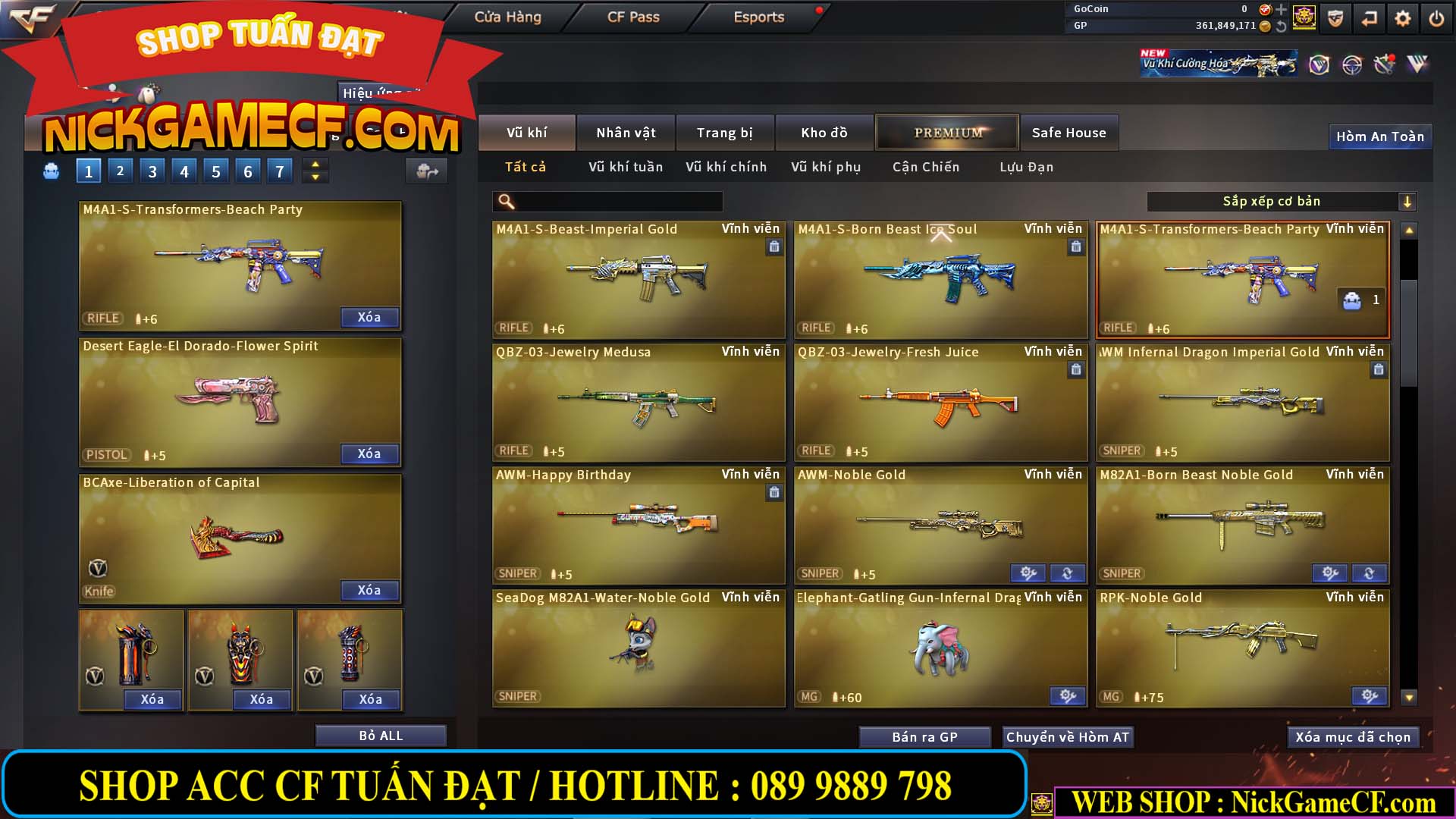 MÃ CF14357 - GIÁ : 8888K - CHIẾN ZOM XINH - C4 ĐẸP - 61 VIP - VIP5