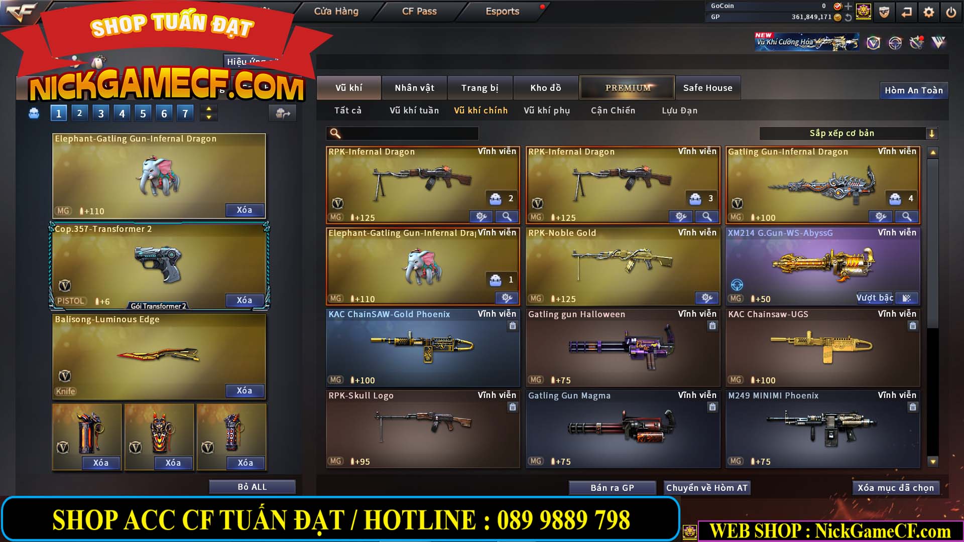 MÃ CF14357 - GIÁ : 8888K - CHIẾN ZOM XINH - C4 ĐẸP - 61 VIP - VIP5