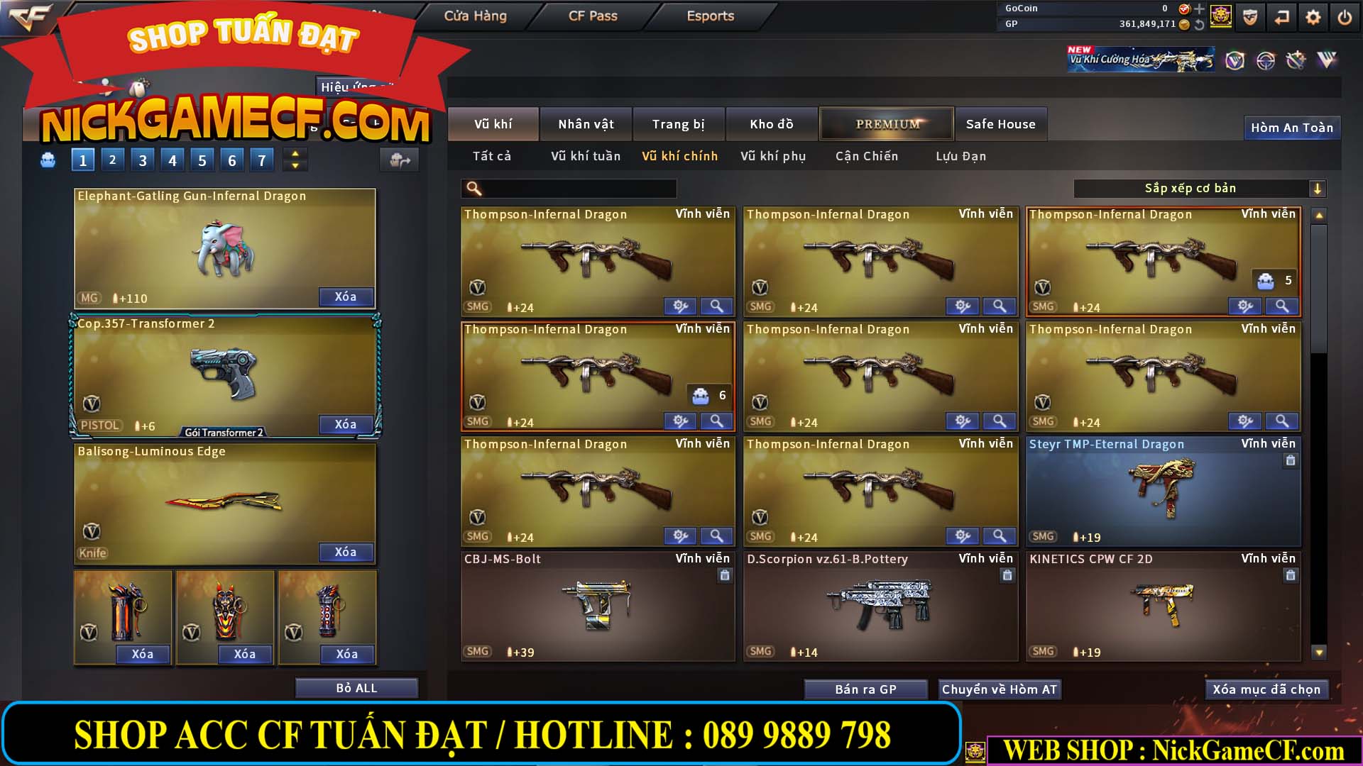 MÃ CF14357 - GIÁ : 8888K - CHIẾN ZOM XINH - C4 ĐẸP - 61 VIP - VIP5