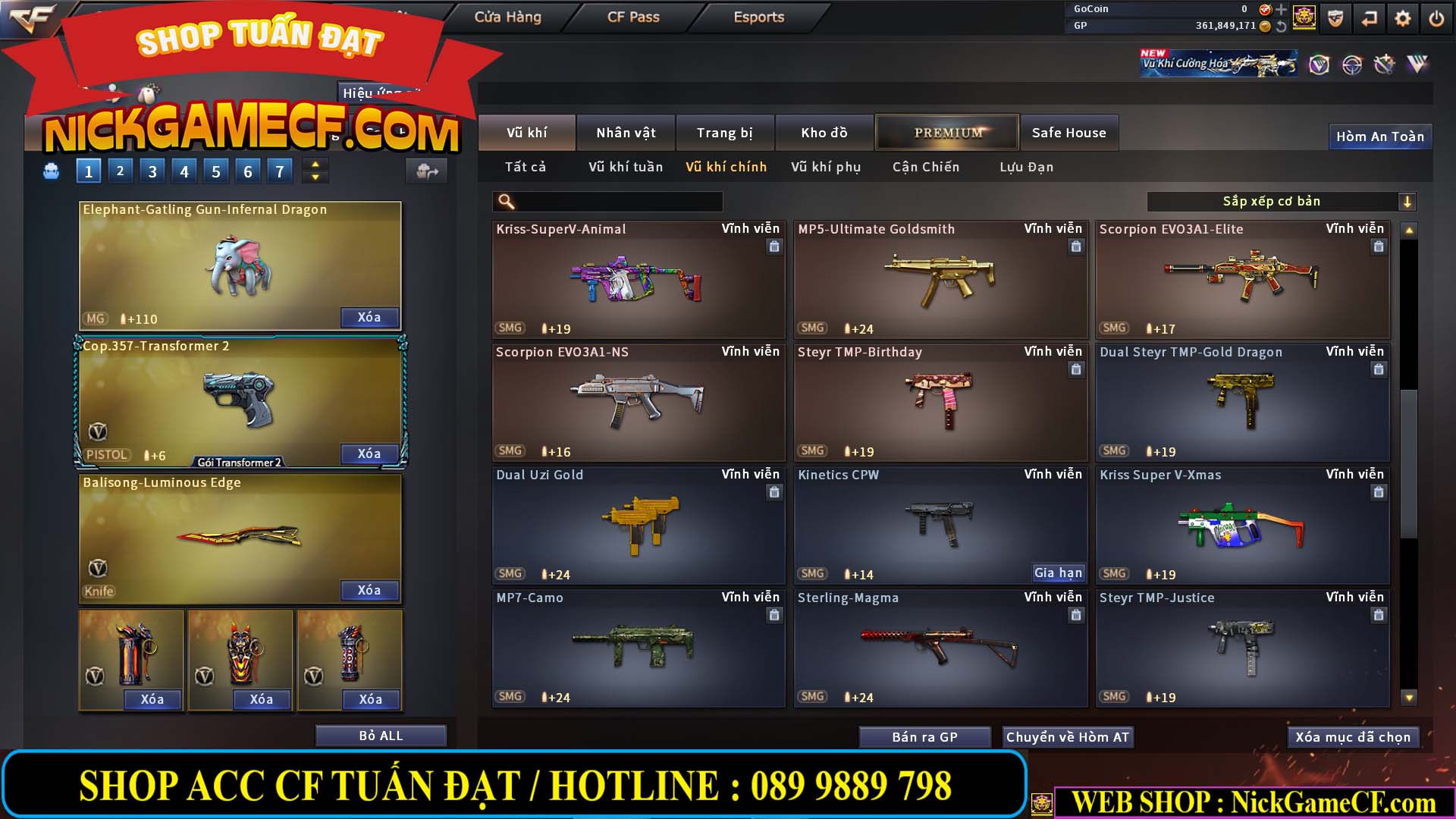 MÃ CF14357 - GIÁ : 8888K - CHIẾN ZOM XINH - C4 ĐẸP - 61 VIP - VIP5