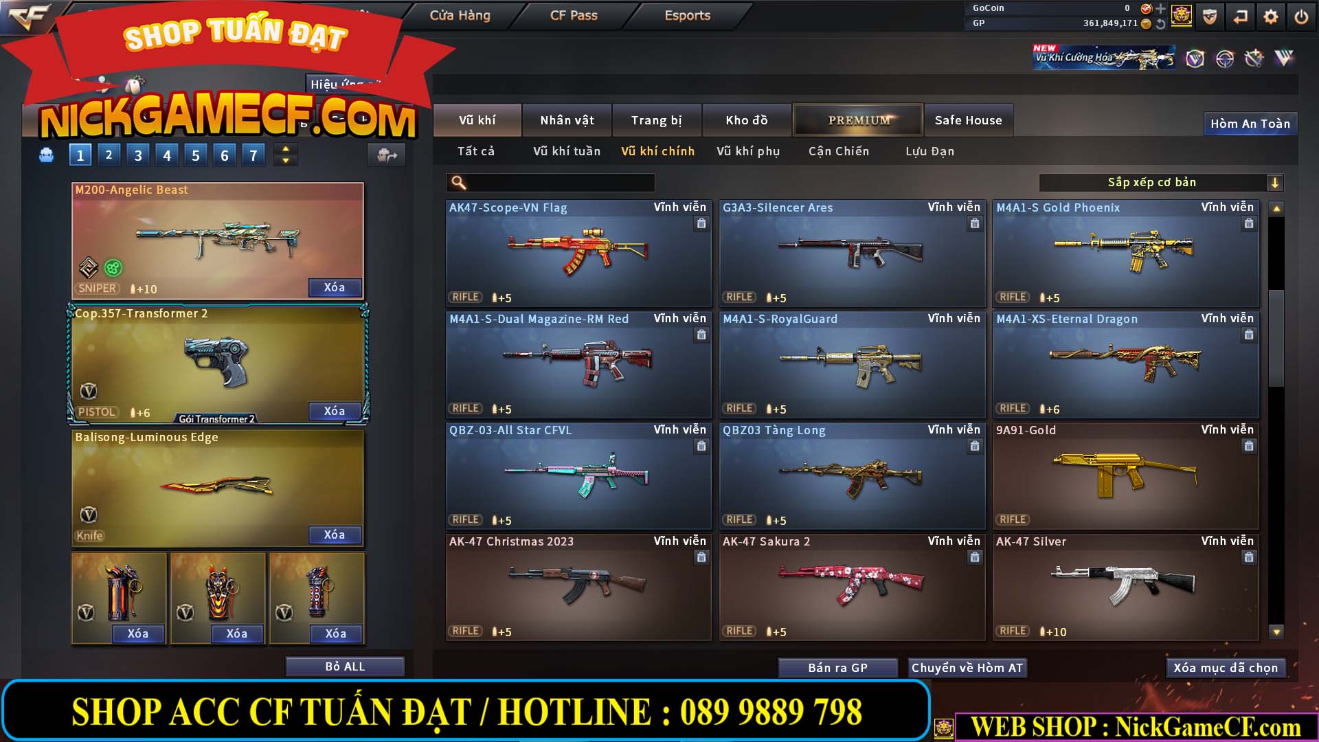 MÃ CF14357 - GIÁ : 8888K - CHIẾN ZOM XINH - C4 ĐẸP - 61 VIP - VIP5