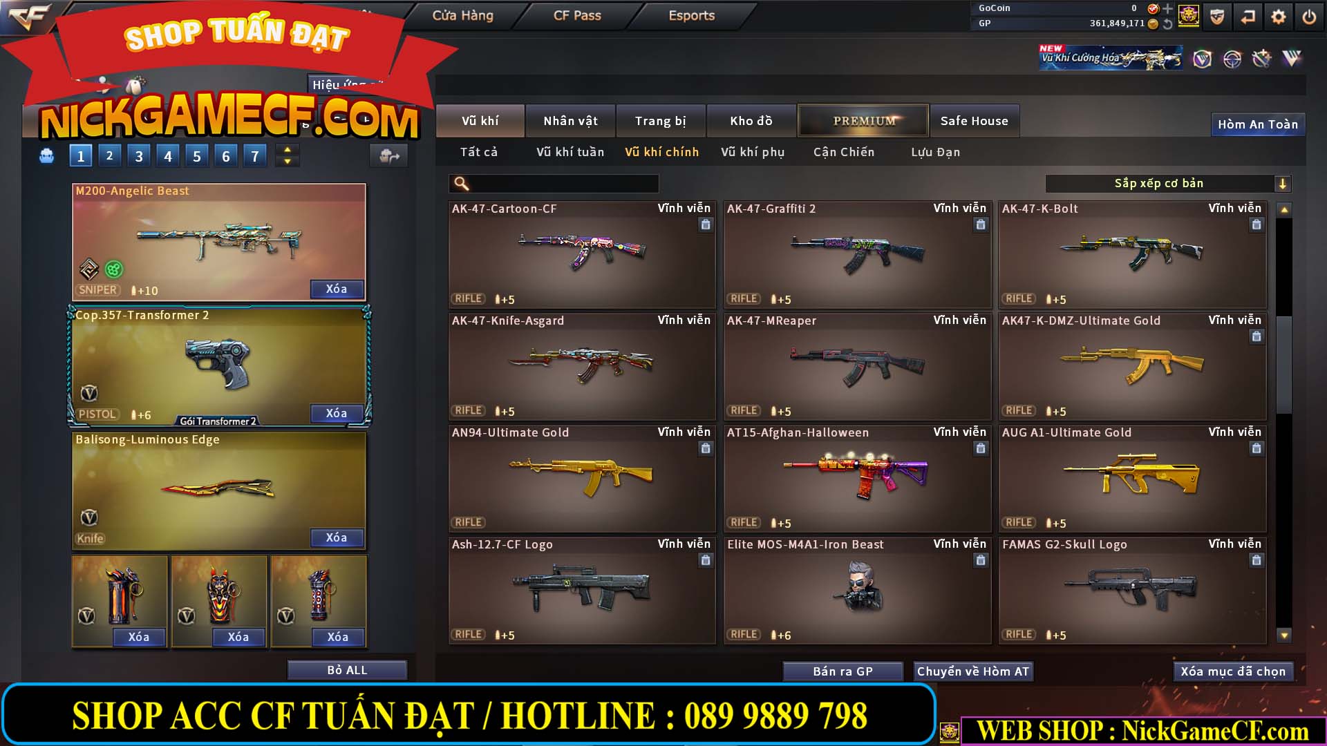 MÃ CF14357 - GIÁ : 8888K - CHIẾN ZOM XINH - C4 ĐẸP - 61 VIP - VIP5