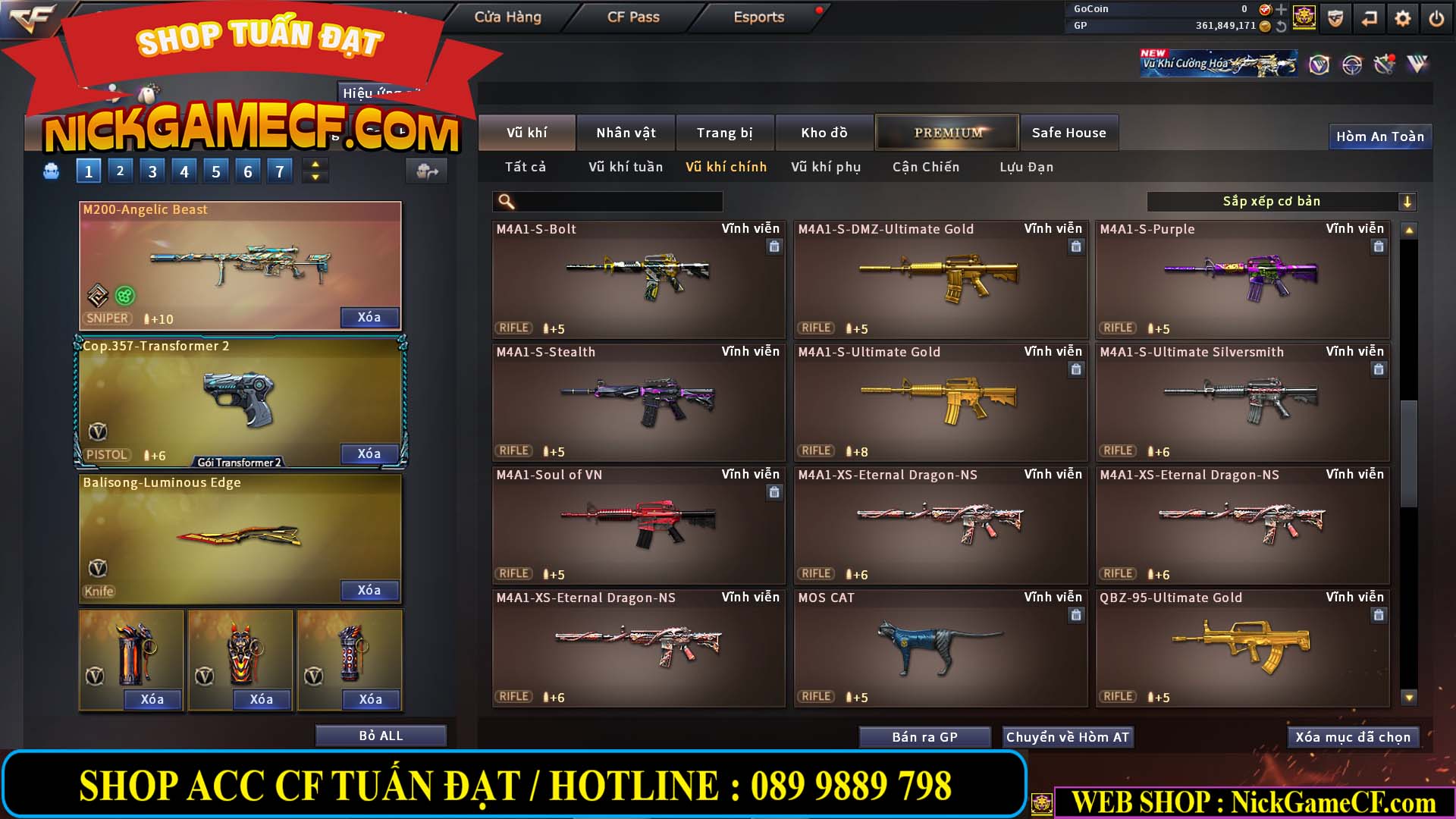 MÃ CF14357 - GIÁ : 8888K - CHIẾN ZOM XINH - C4 ĐẸP - 61 VIP - VIP5