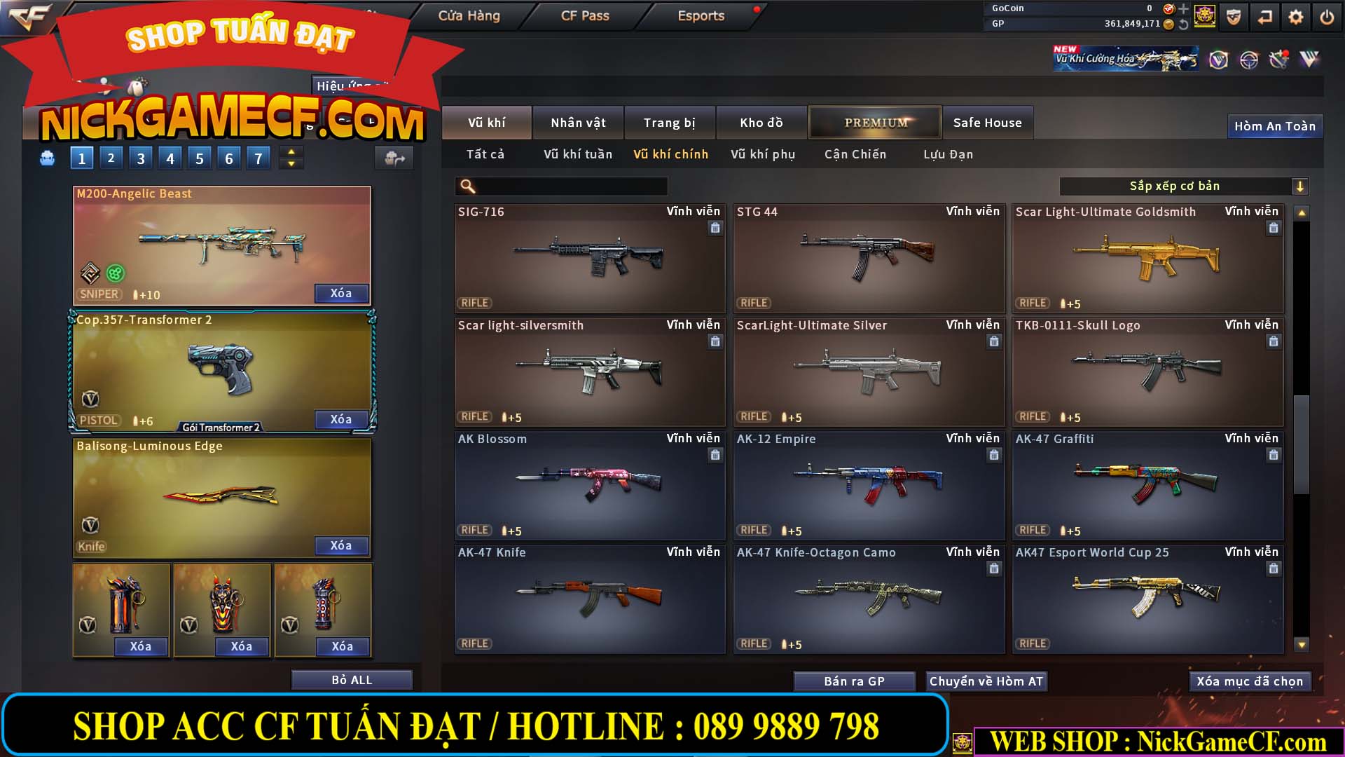 MÃ CF14357 - GIÁ : 8888K - CHIẾN ZOM XINH - C4 ĐẸP - 61 VIP - VIP5