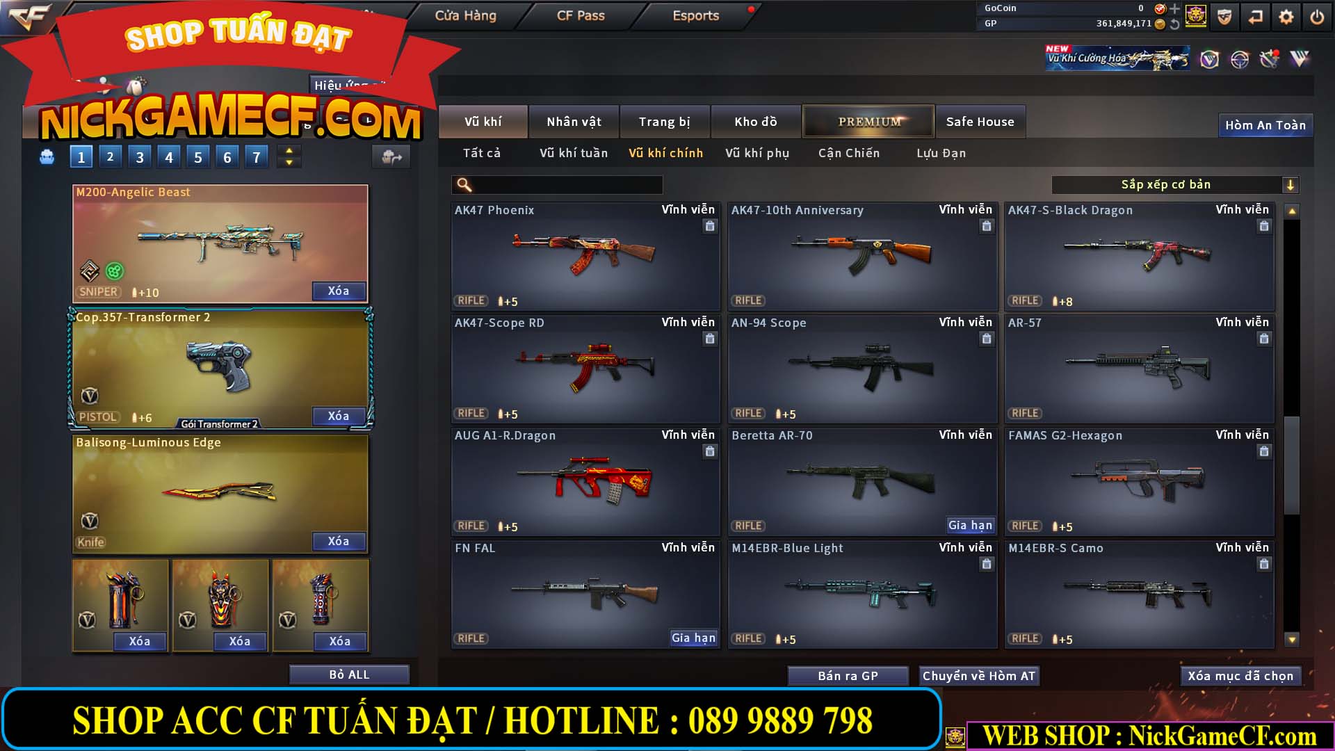 MÃ CF14357 - GIÁ : 8888K - CHIẾN ZOM XINH - C4 ĐẸP - 61 VIP - VIP5