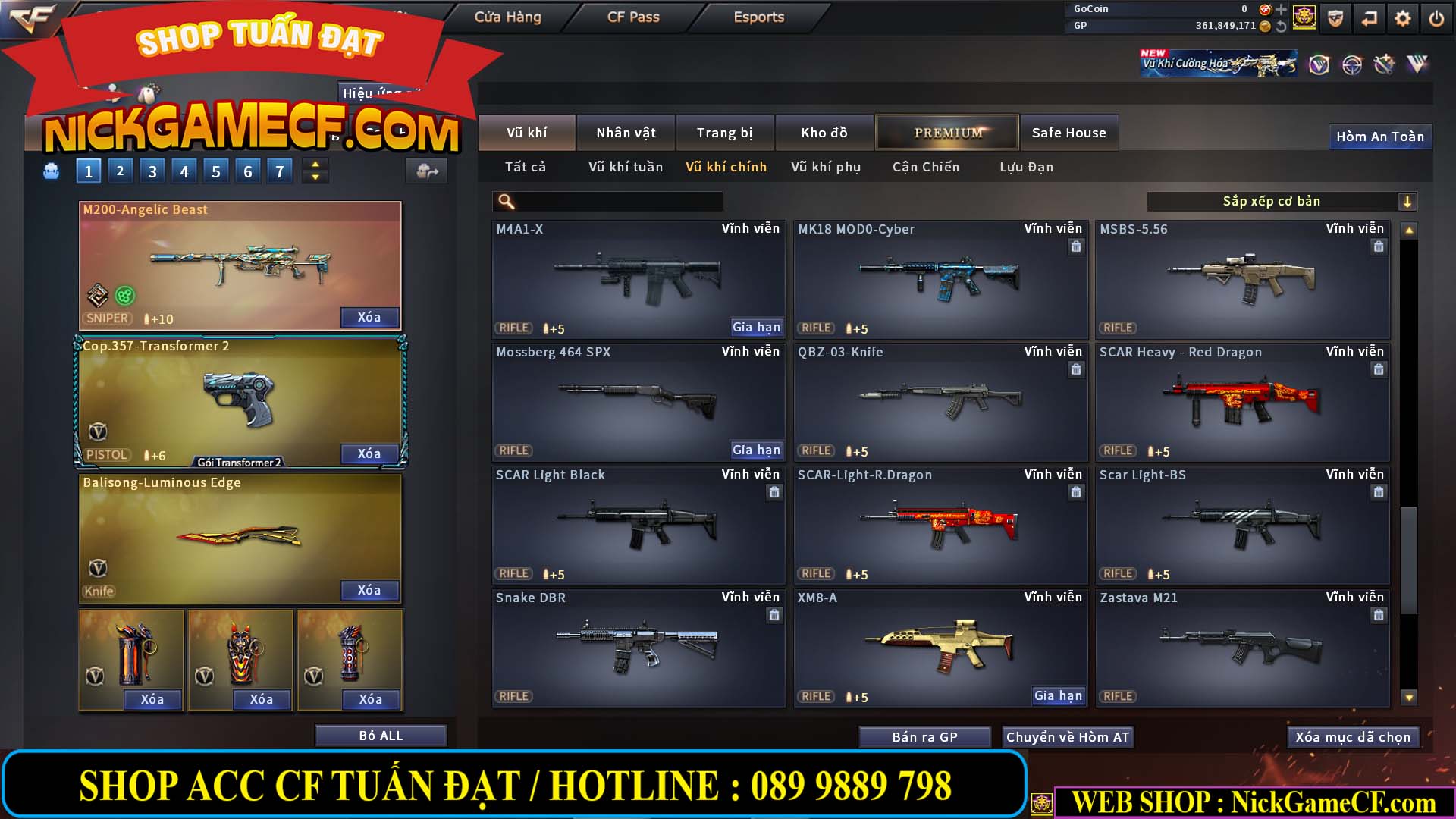 MÃ CF14357 - GIÁ : 8888K - CHIẾN ZOM XINH - C4 ĐẸP - 61 VIP - VIP5