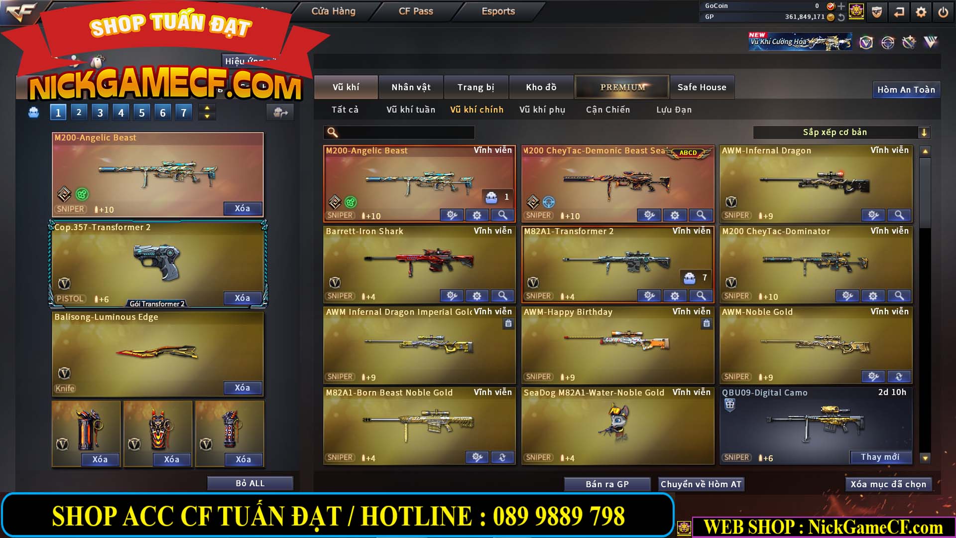 MÃ CF14357 - GIÁ : 8888K - CHIẾN ZOM XINH - C4 ĐẸP - 61 VIP - VIP5