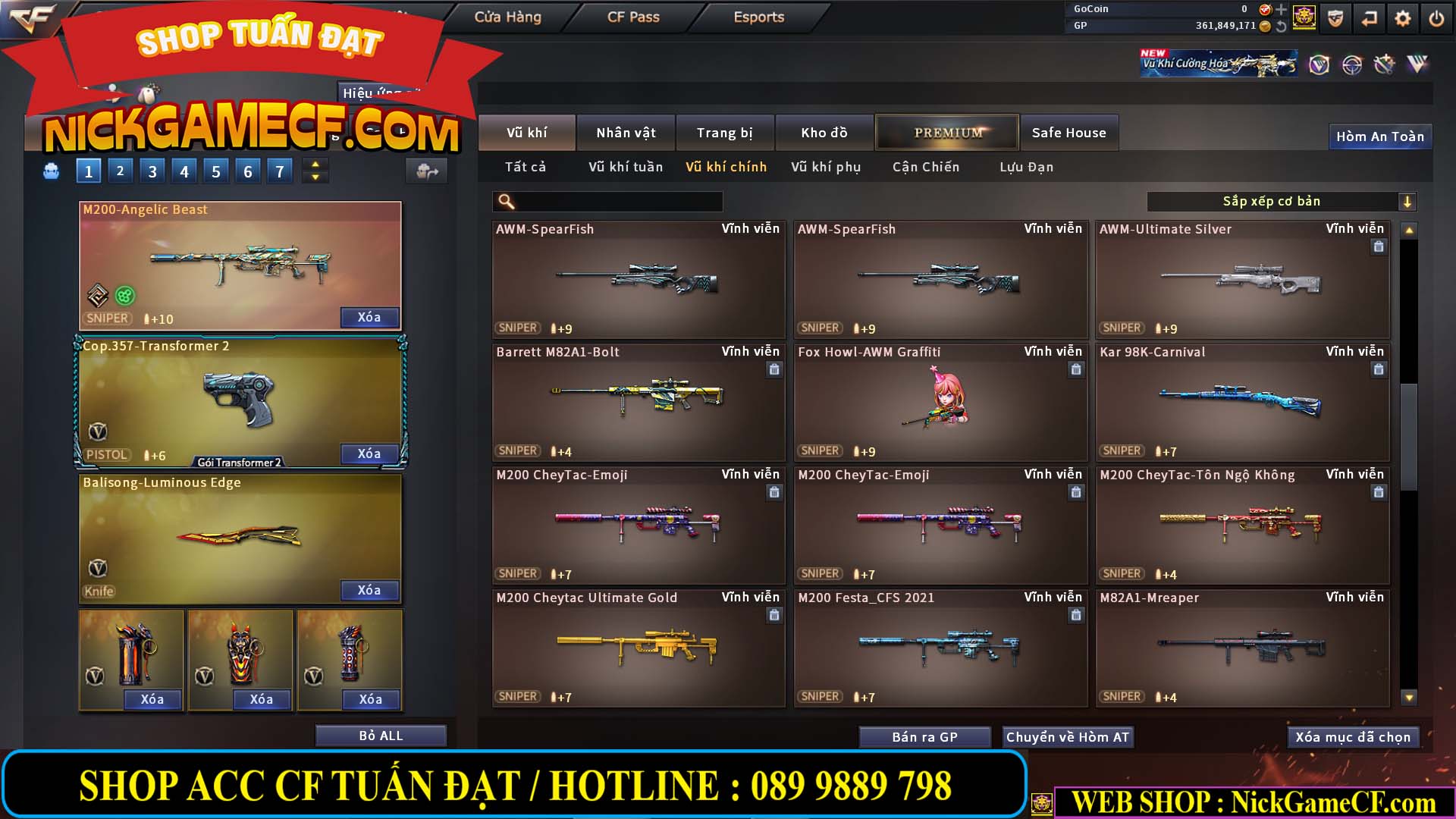 MÃ CF14357 - GIÁ : 8888K - CHIẾN ZOM XINH - C4 ĐẸP - 61 VIP - VIP5