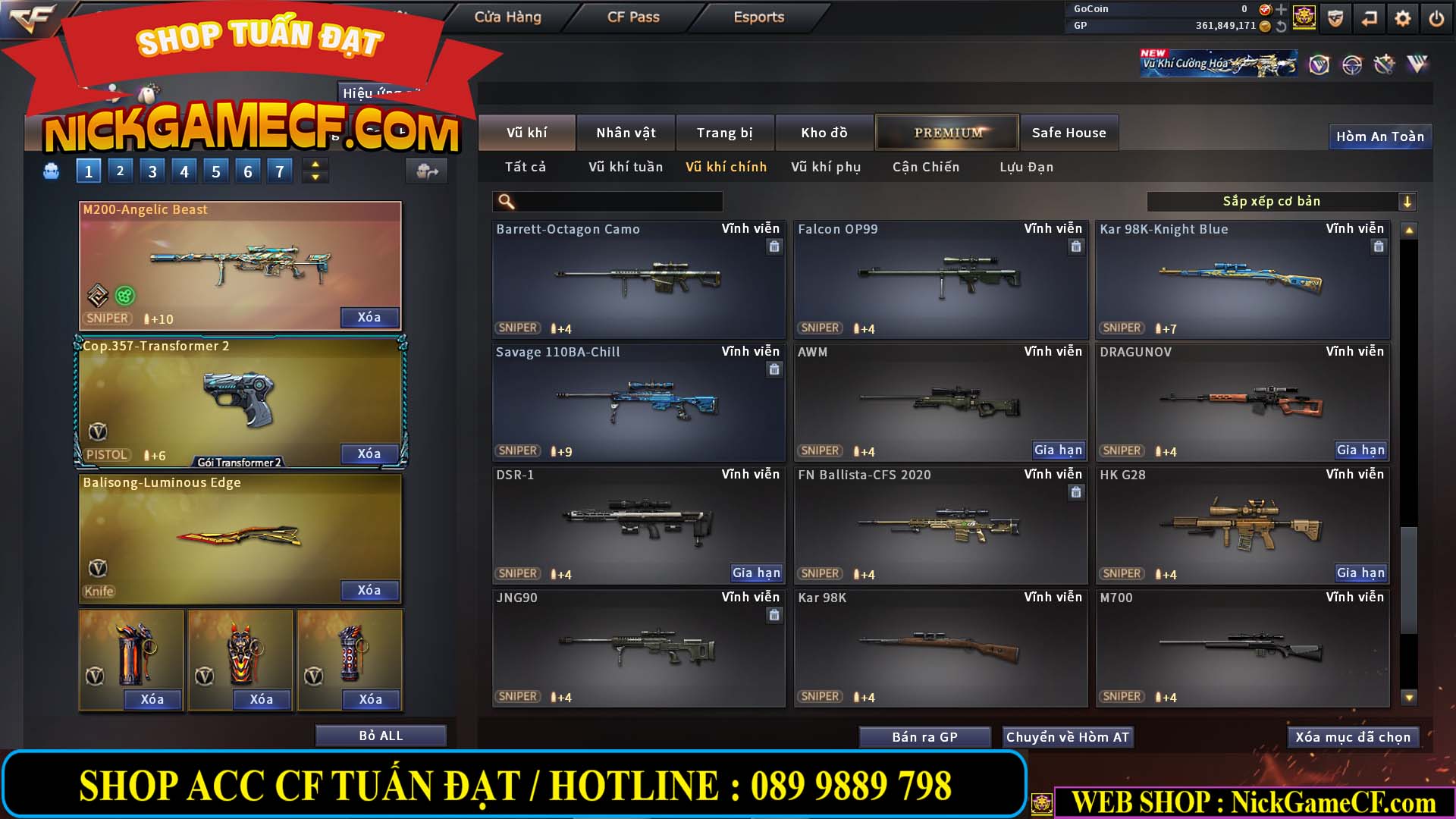 MÃ CF14357 - GIÁ : 8888K - CHIẾN ZOM XINH - C4 ĐẸP - 61 VIP - VIP5