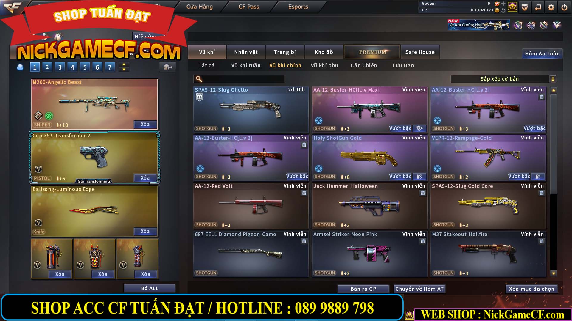 MÃ CF14357 - GIÁ : 8888K - CHIẾN ZOM XINH - C4 ĐẸP - 61 VIP - VIP5