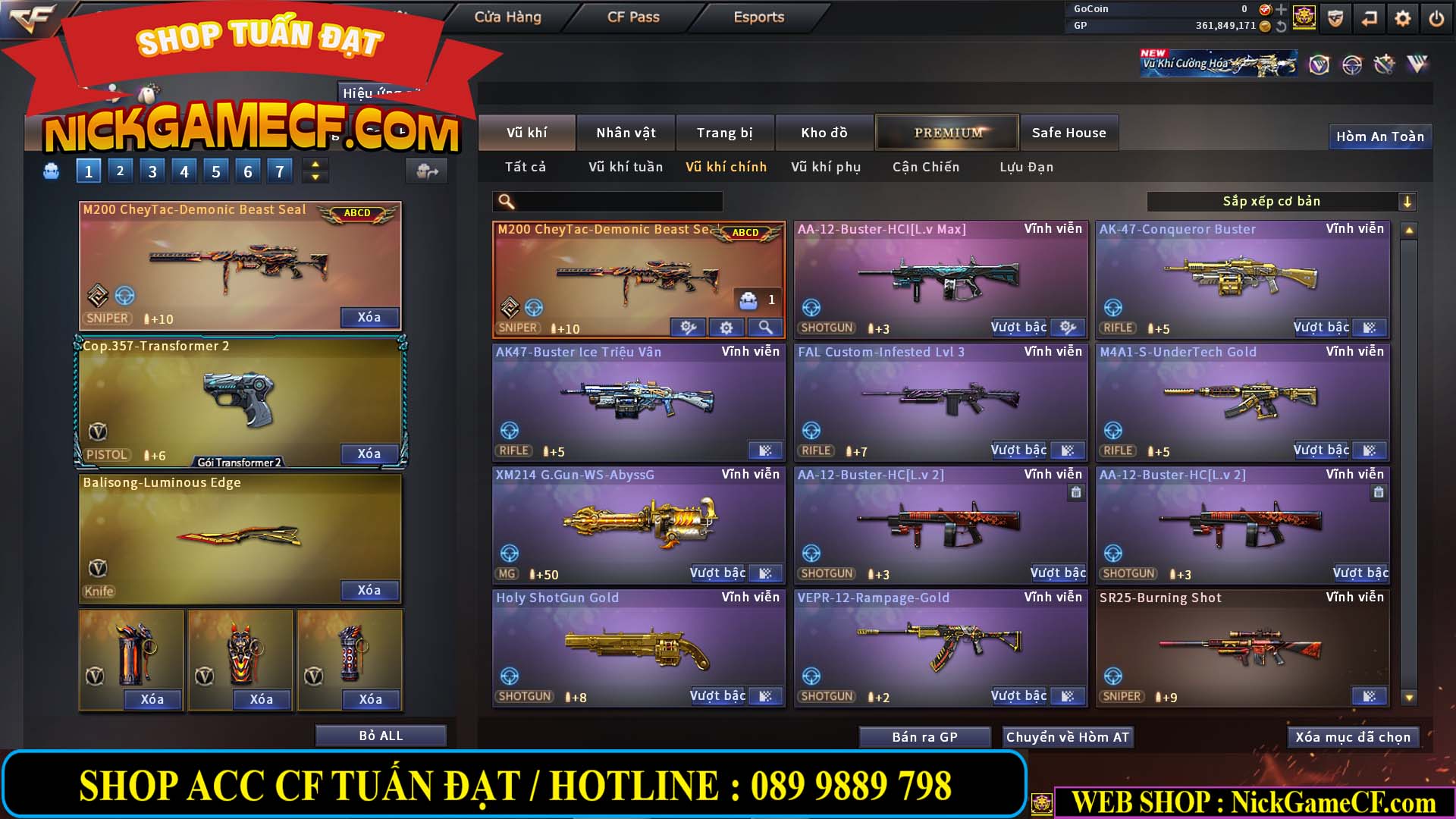 MÃ CF14357 - GIÁ : 8888K - CHIẾN ZOM XINH - C4 ĐẸP - 61 VIP - VIP5