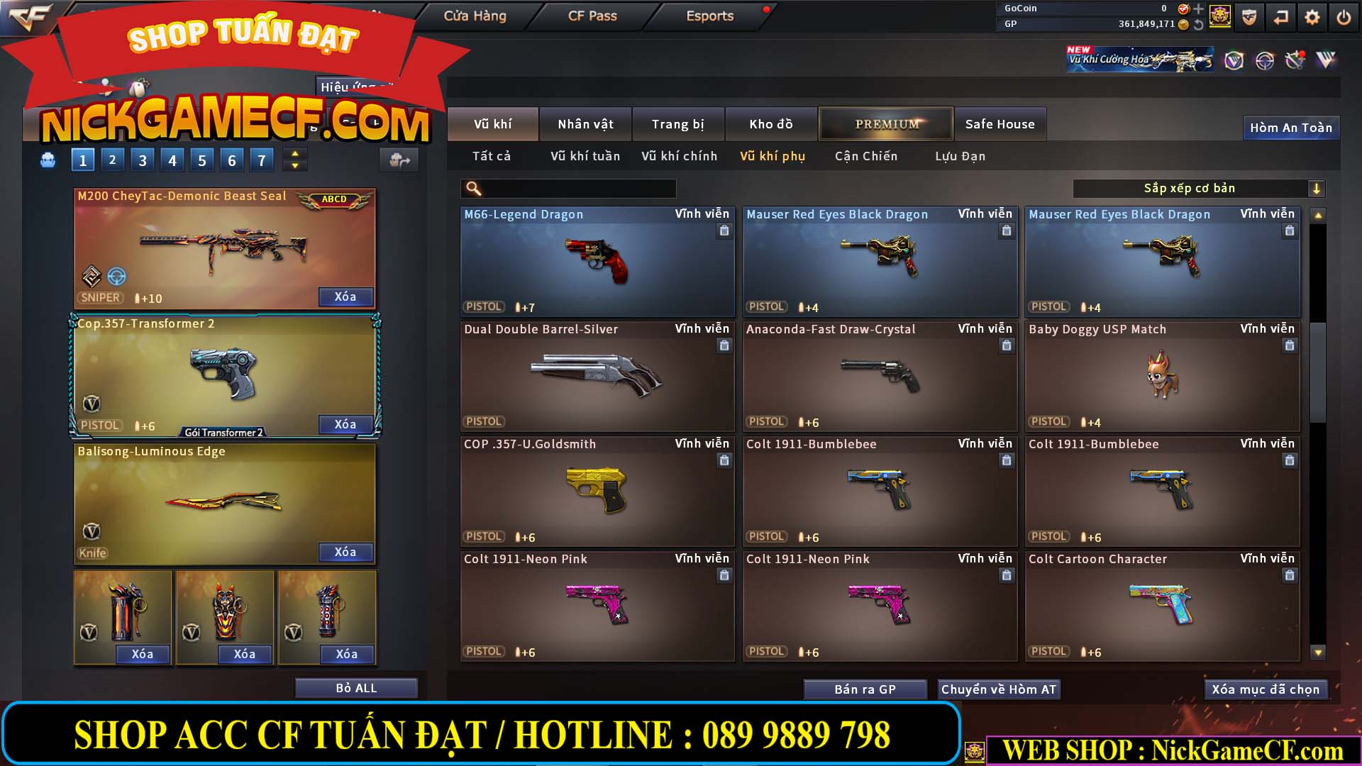 MÃ CF14357 - GIÁ : 8888K - CHIẾN ZOM XINH - C4 ĐẸP - 61 VIP - VIP5