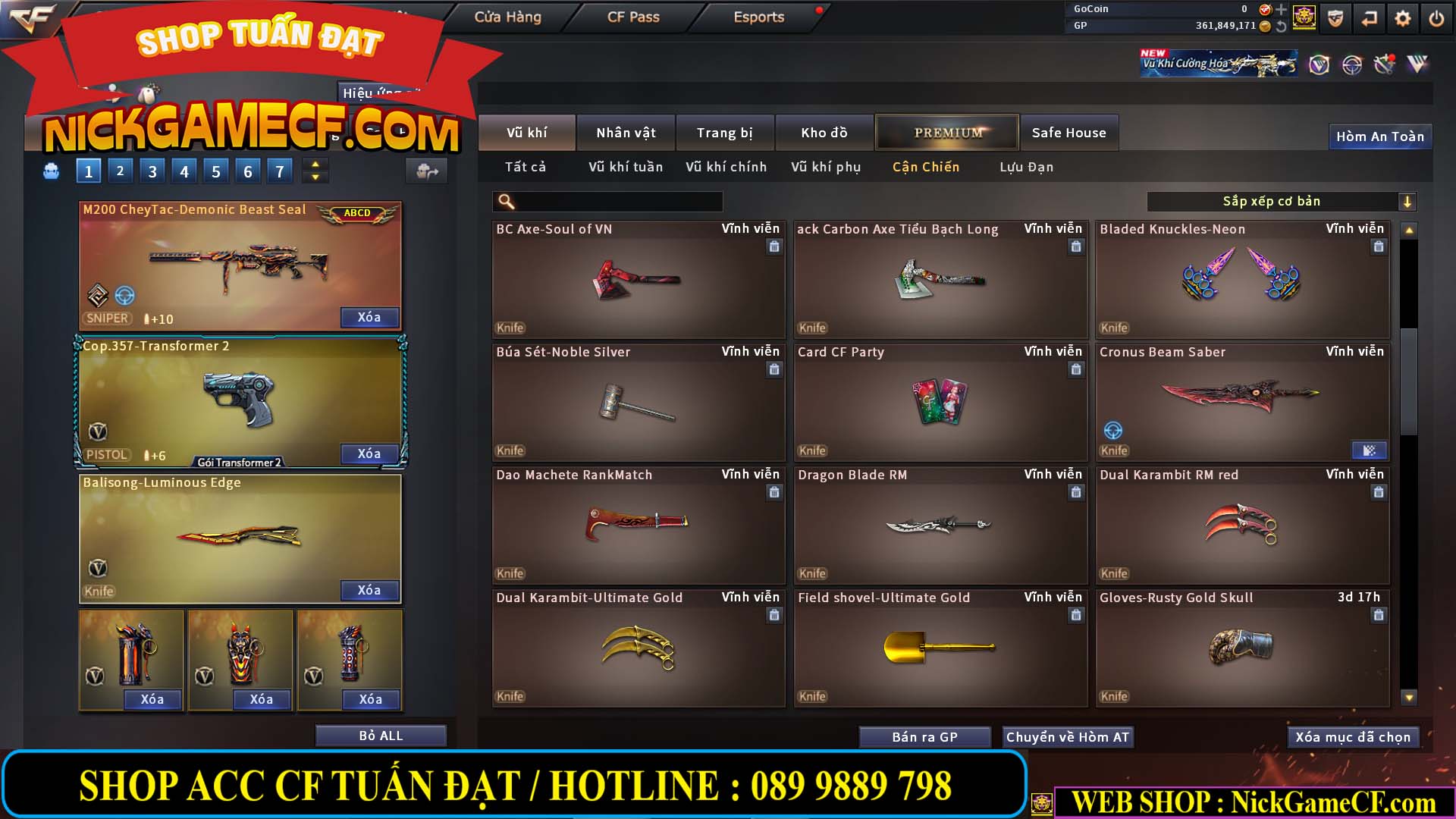 MÃ CF14357 - GIÁ : 8888K - CHIẾN ZOM XINH - C4 ĐẸP - 61 VIP - VIP5