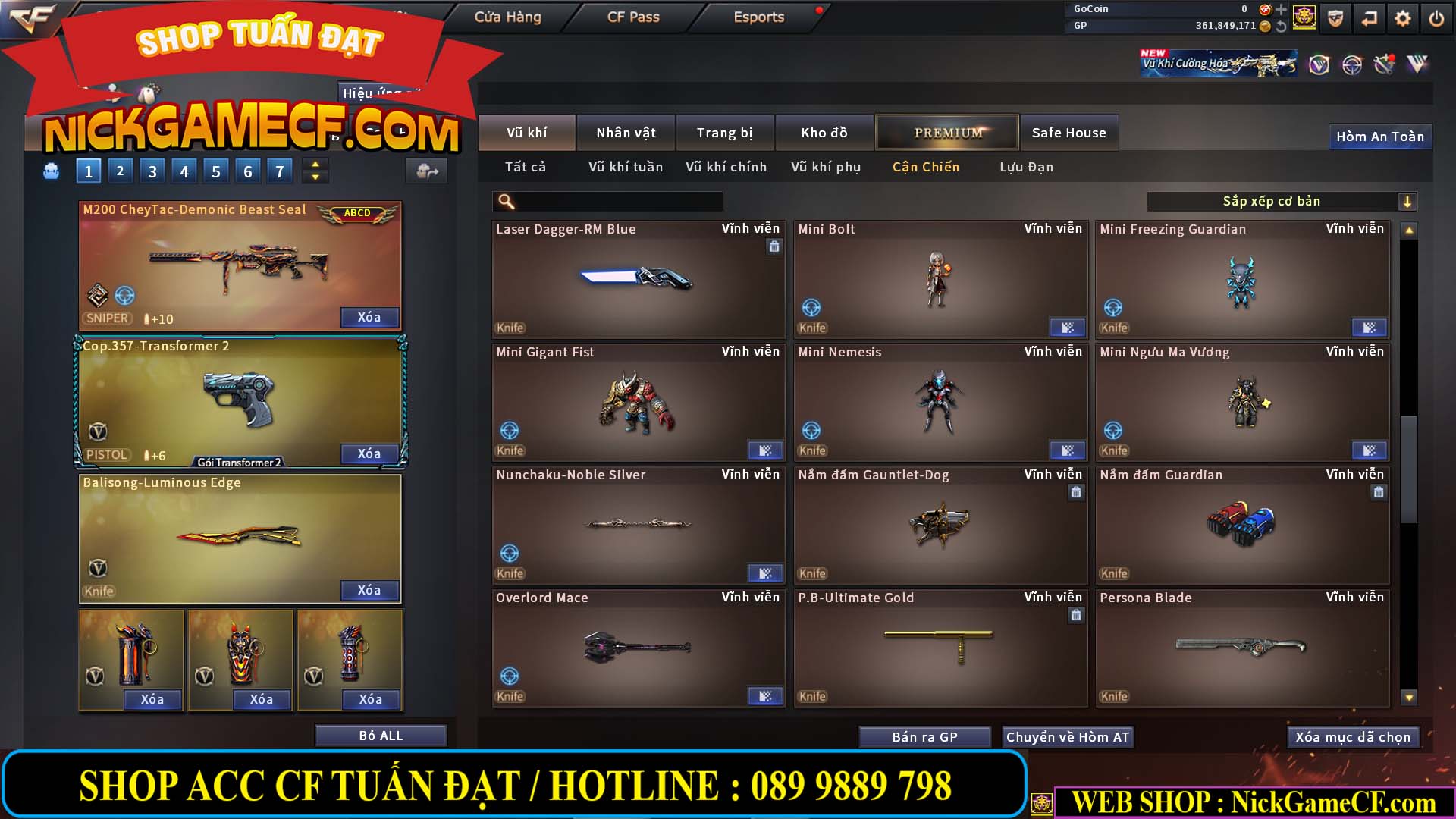 MÃ CF14357 - GIÁ : 8888K - CHIẾN ZOM XINH - C4 ĐẸP - 61 VIP - VIP5