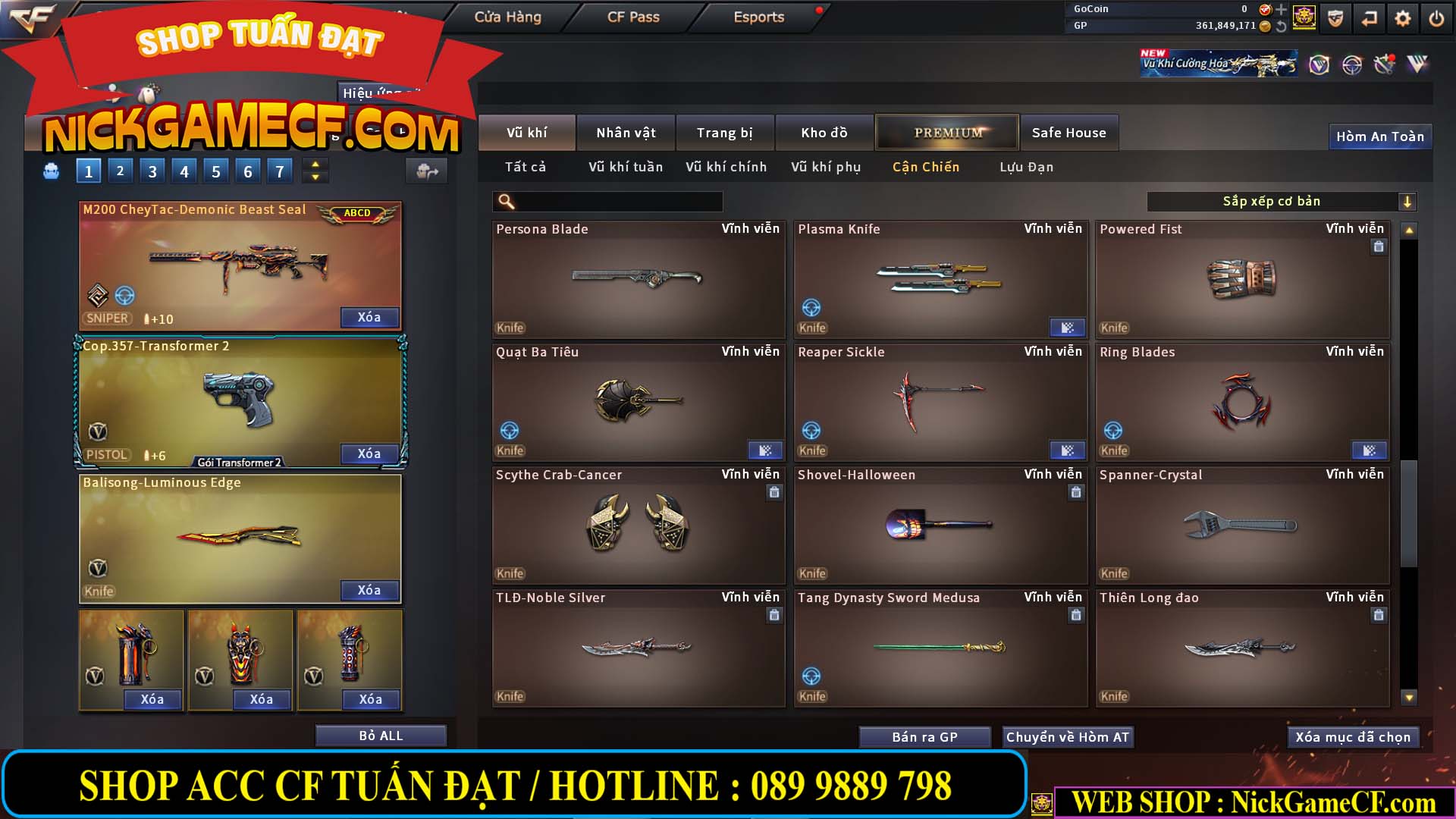 MÃ CF14357 - GIÁ : 8888K - CHIẾN ZOM XINH - C4 ĐẸP - 61 VIP - VIP5