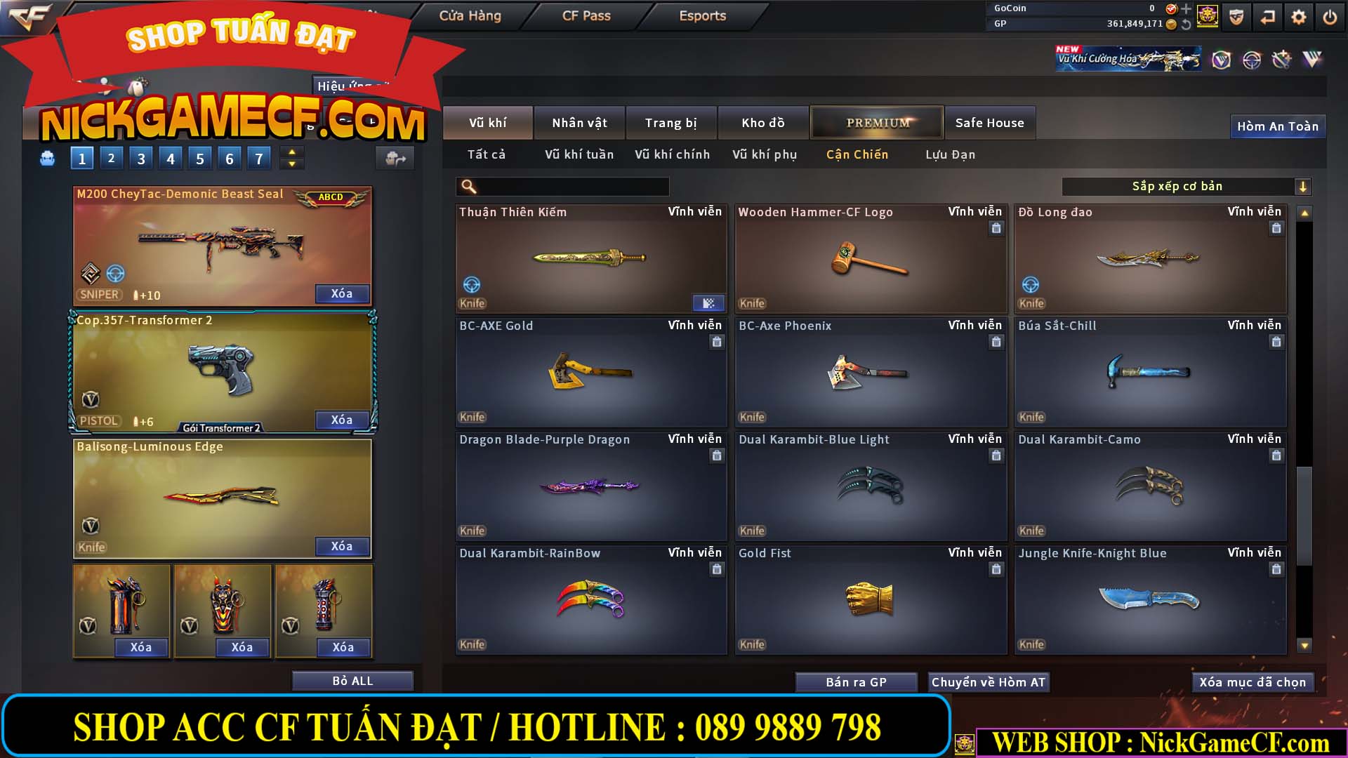 MÃ CF14357 - GIÁ : 8888K - CHIẾN ZOM XINH - C4 ĐẸP - 61 VIP - VIP5