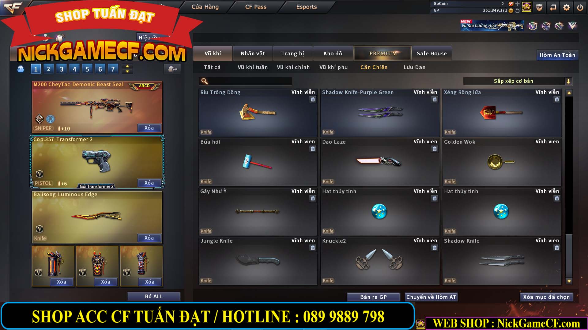 MÃ CF14357 - GIÁ : 8888K - CHIẾN ZOM XINH - C4 ĐẸP - 61 VIP - VIP5