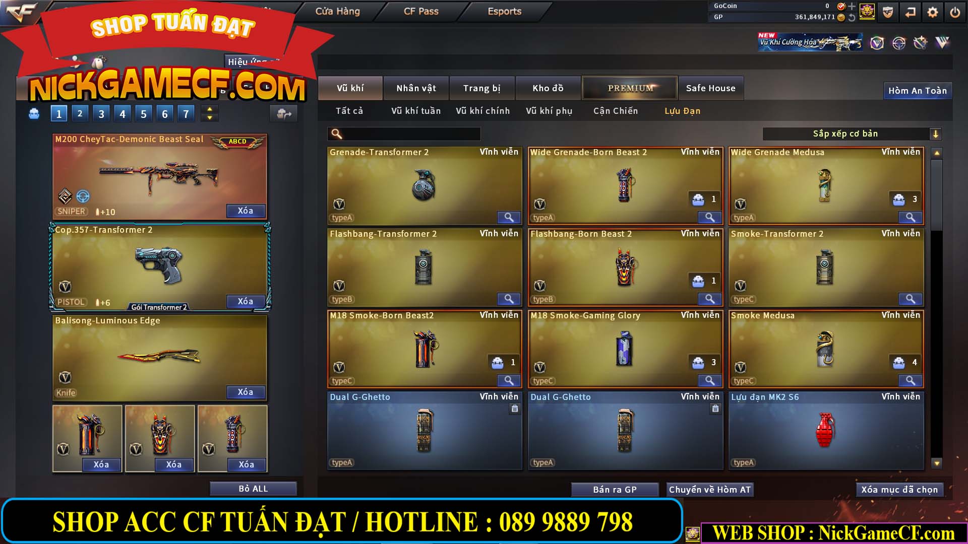 MÃ CF14357 - GIÁ : 8888K - CHIẾN ZOM XINH - C4 ĐẸP - 61 VIP - VIP5