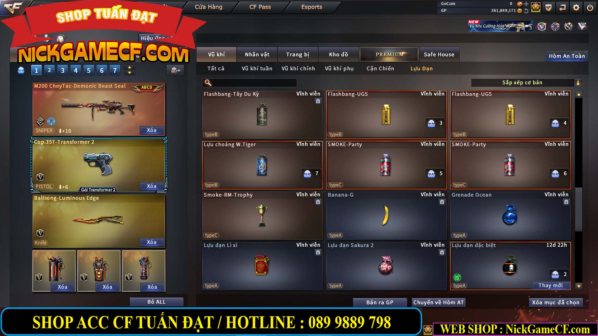 MÃ CF14357 - GIÁ : 8888K - CHIẾN ZOM XINH - C4 ĐẸP - 61 VIP - VIP5