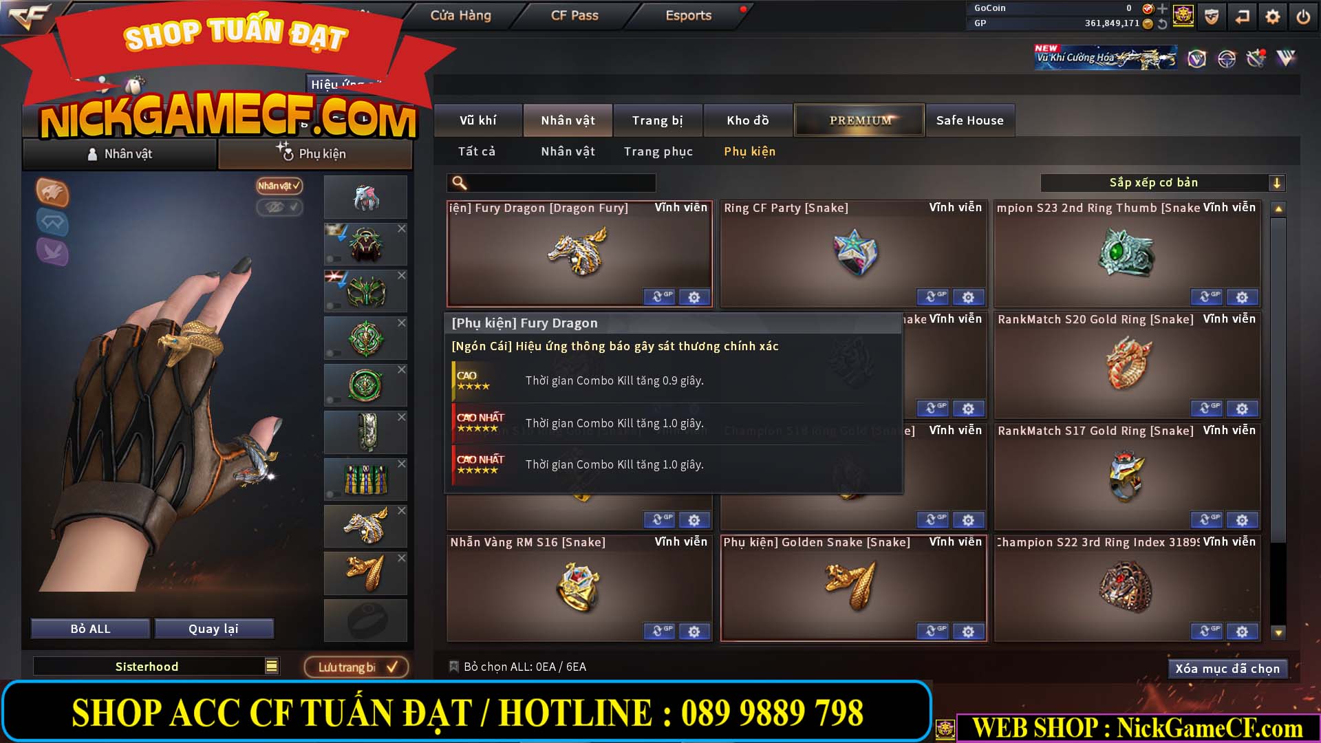 MÃ CF14357 - GIÁ : 8888K - CHIẾN ZOM XINH - C4 ĐẸP - 61 VIP - VIP5