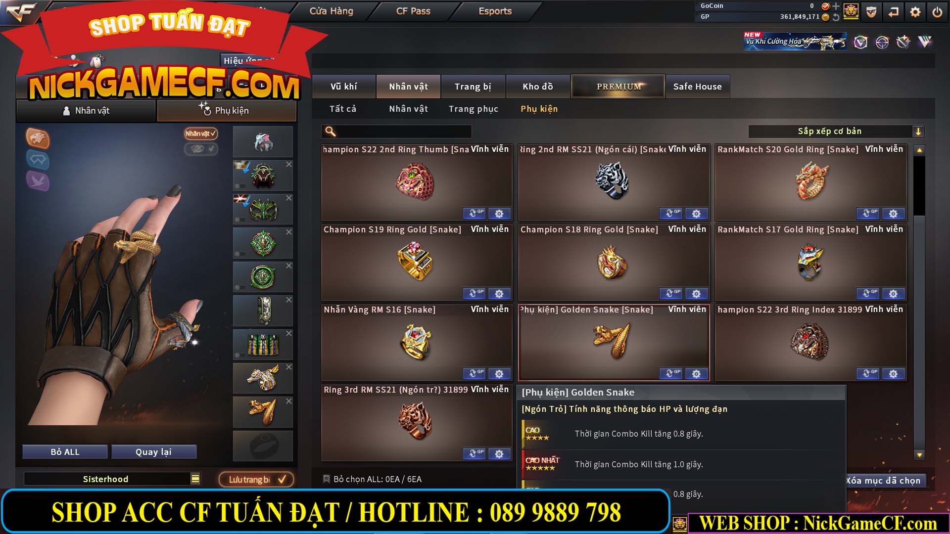 MÃ CF14357 - GIÁ : 8888K - CHIẾN ZOM XINH - C4 ĐẸP - 61 VIP - VIP5