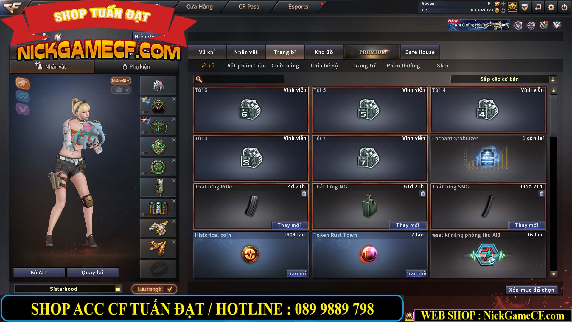 MÃ CF14357 - GIÁ : 8888K - CHIẾN ZOM XINH - C4 ĐẸP - 61 VIP - VIP5