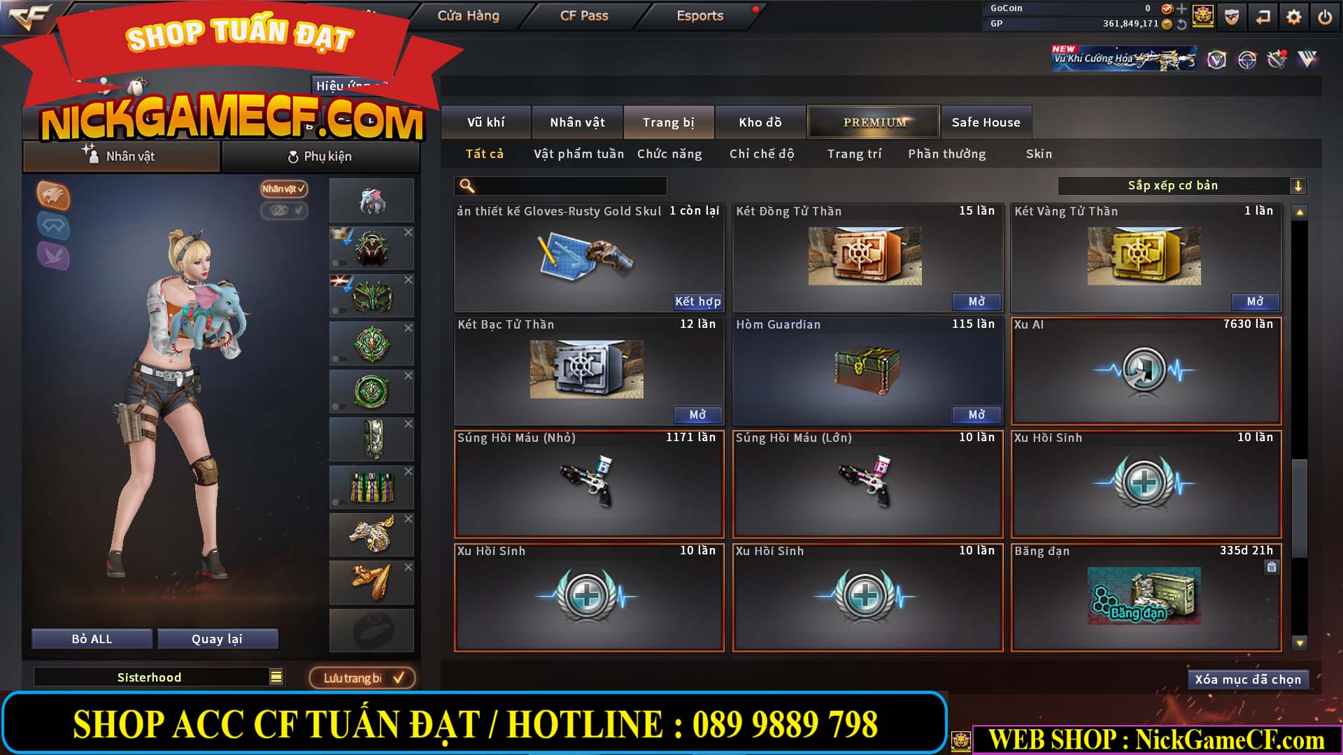 MÃ CF14357 - GIÁ : 8888K - CHIẾN ZOM XINH - C4 ĐẸP - 61 VIP - VIP5