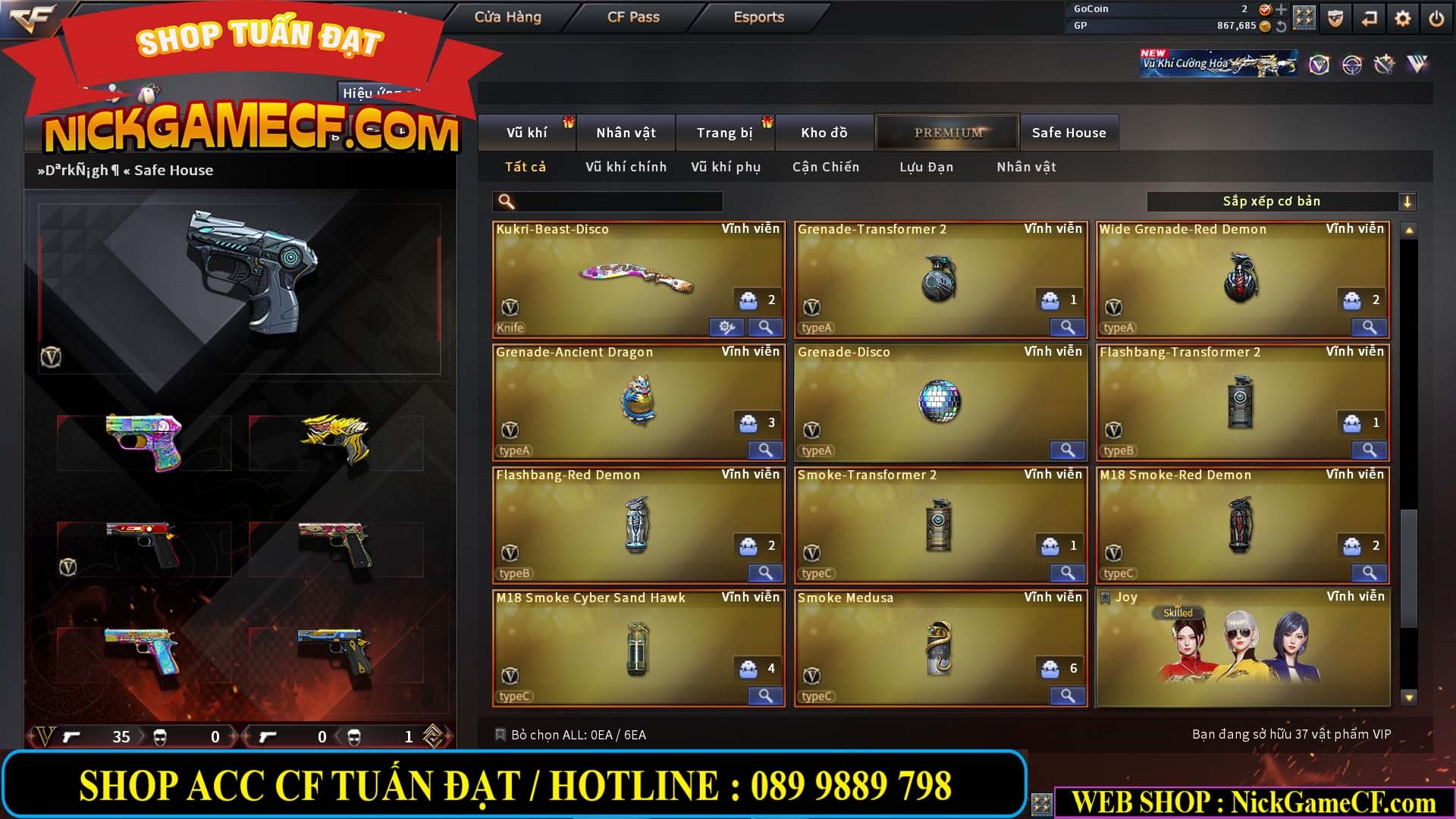 MÃ CF14364 - GIÁ : 5M2 - CHIẾN ZOM THỦ - C4 - 37 VIP - VIP6