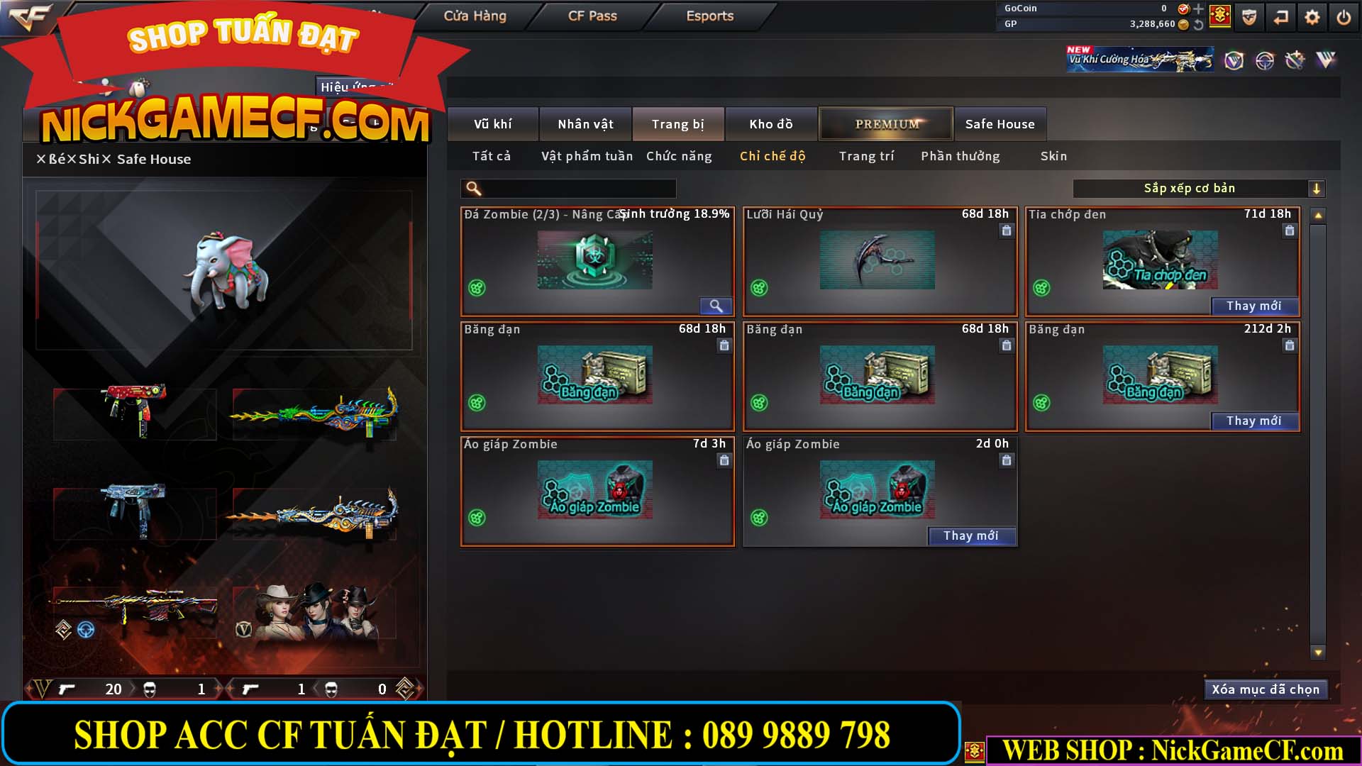 MÃ CF14414 - GIÁ : 4550K - CHIẾN ZOM THỦ + SĂN SIÊU XINH - VIP5