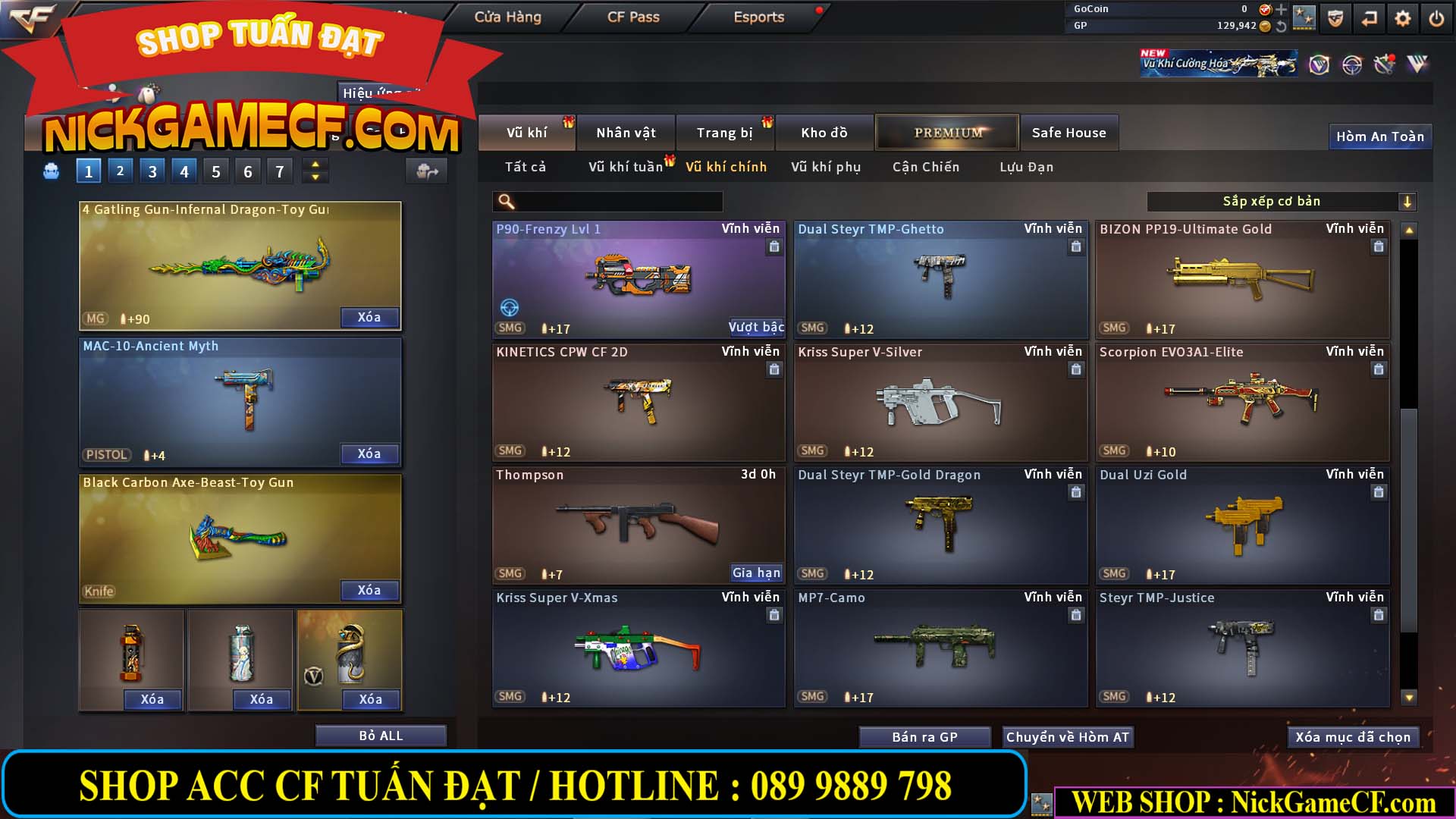 MÃ CF14484 - GIÁ : 2850K - CHIẾN ZOM SIÊU XINH - 20 VIP - GẦN VIP3