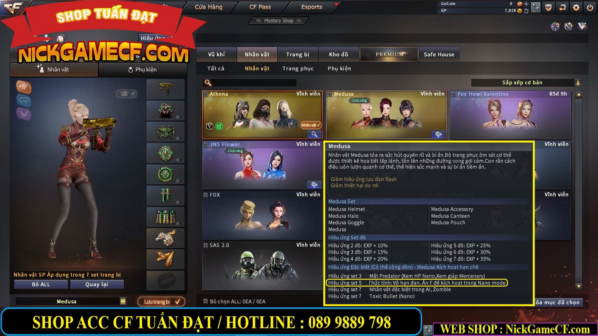 MÃ CF14484 - GIÁ : 2850K - CHIẾN ZOM SIÊU XINH - 20 VIP - GẦN VIP3