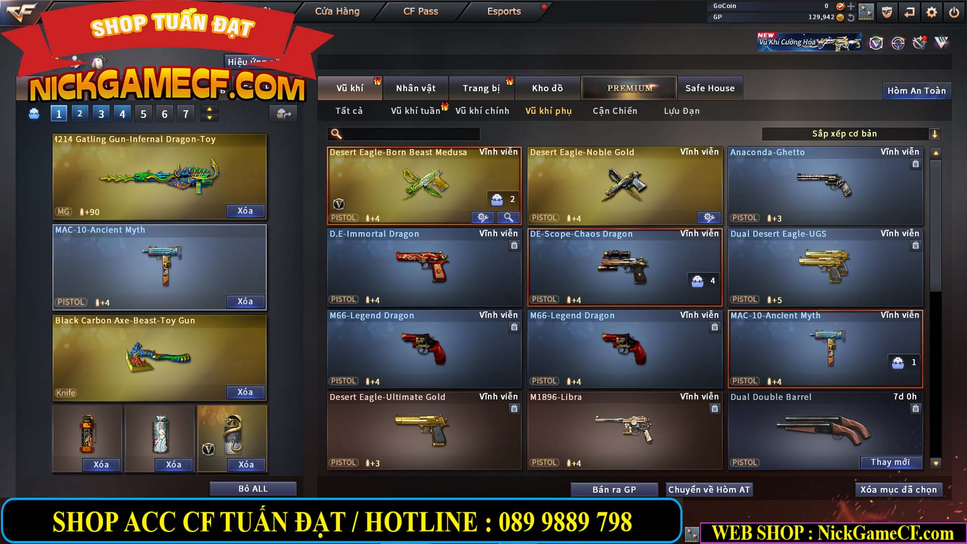 MÃ CF14484 - GIÁ : 2850K - CHIẾN ZOM SIÊU XINH - 20 VIP - GẦN VIP3