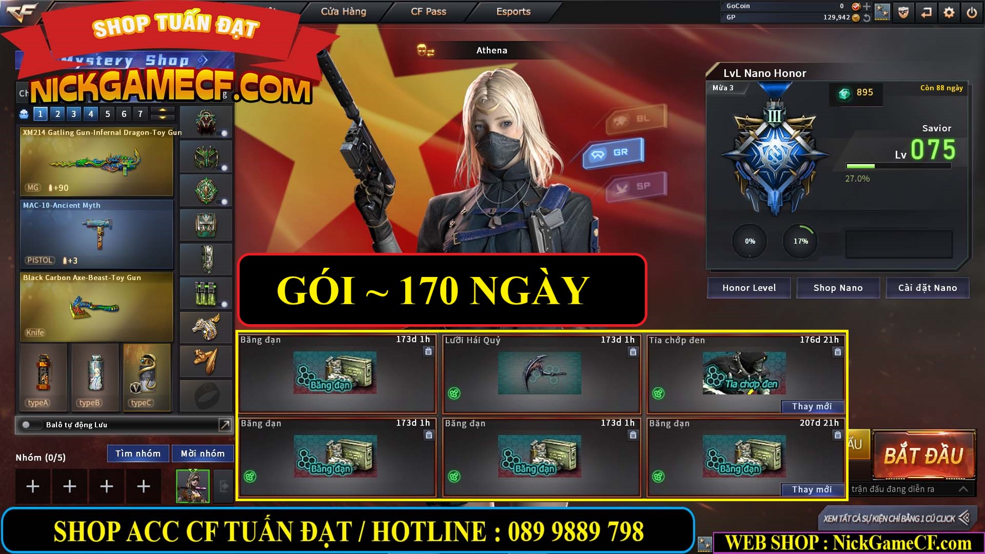 MÃ CF14484 - GIÁ : 2850K - CHIẾN ZOM SIÊU XINH - 20 VIP - GẦN VIP3