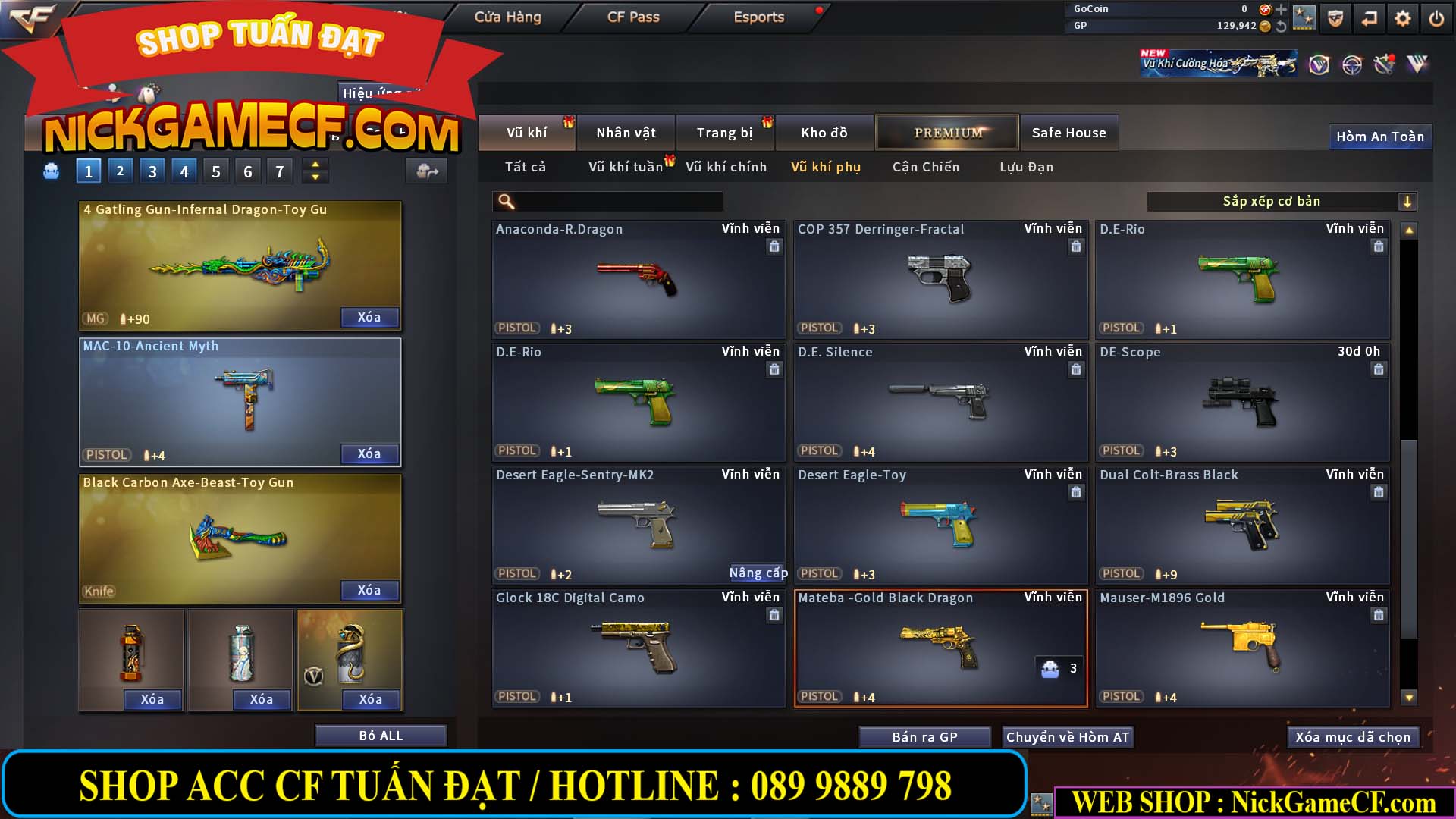 MÃ CF14484 - GIÁ : 2850K - CHIẾN ZOM SIÊU XINH - 20 VIP - GẦN VIP3