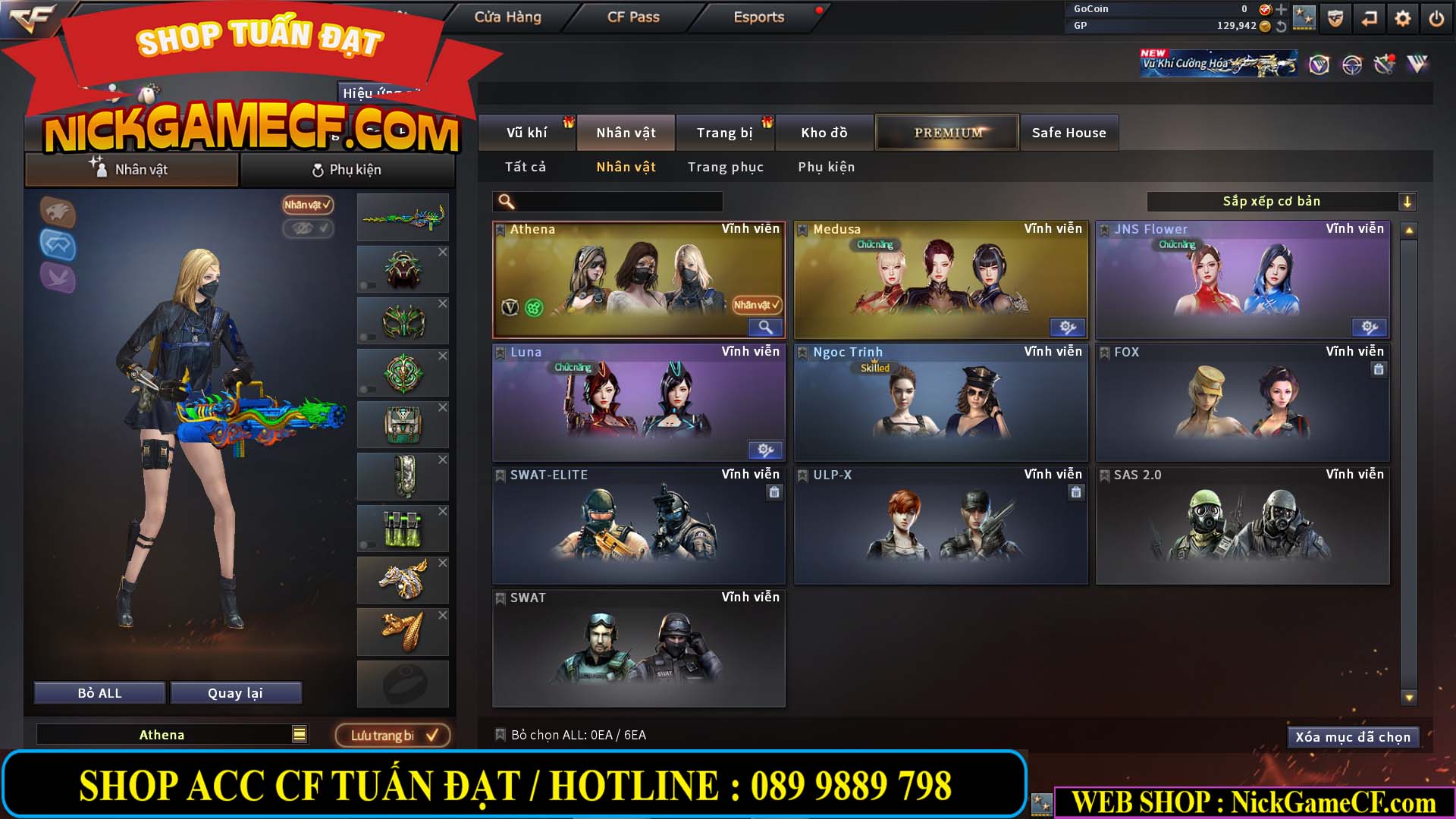 MÃ CF14484 - GIÁ : 2850K - CHIẾN ZOM SIÊU XINH - 20 VIP - GẦN VIP3