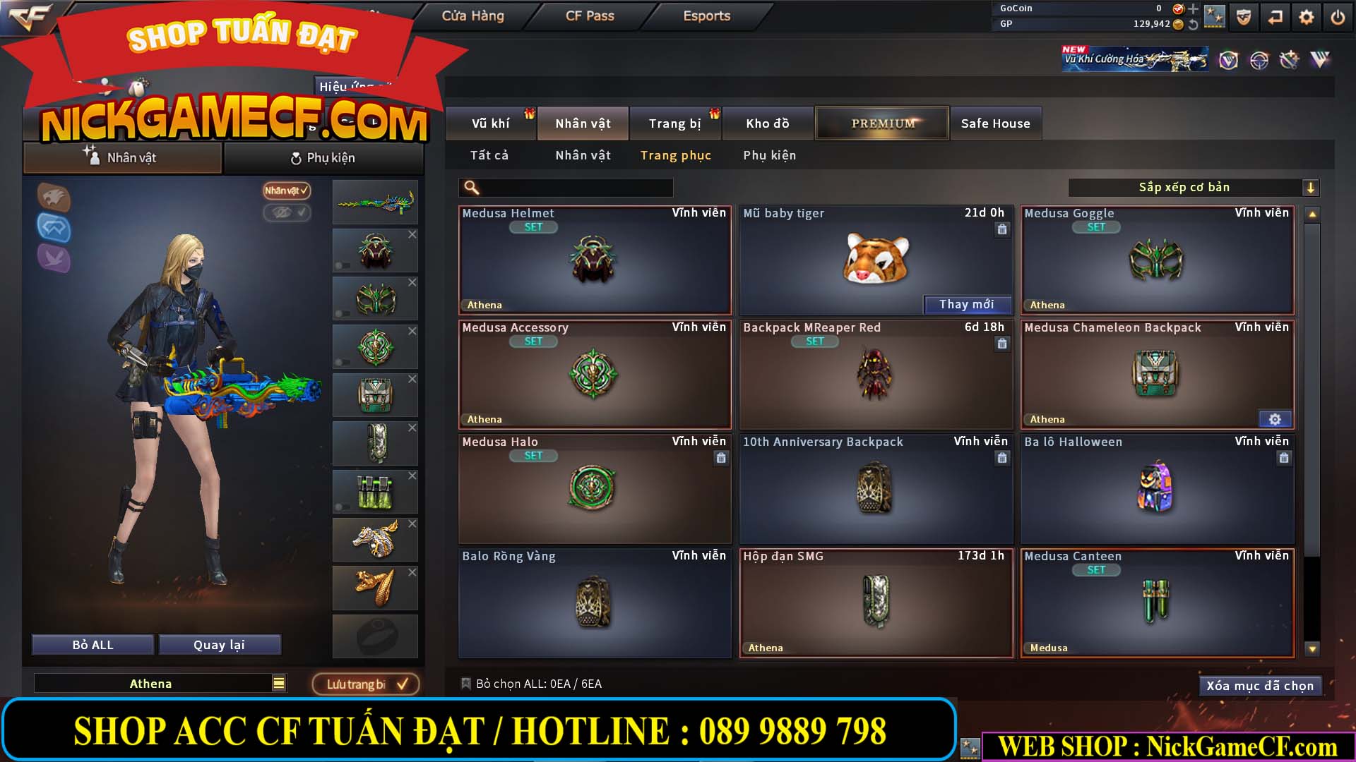 MÃ CF14484 - GIÁ : 2850K - CHIẾN ZOM SIÊU XINH - 20 VIP - GẦN VIP3