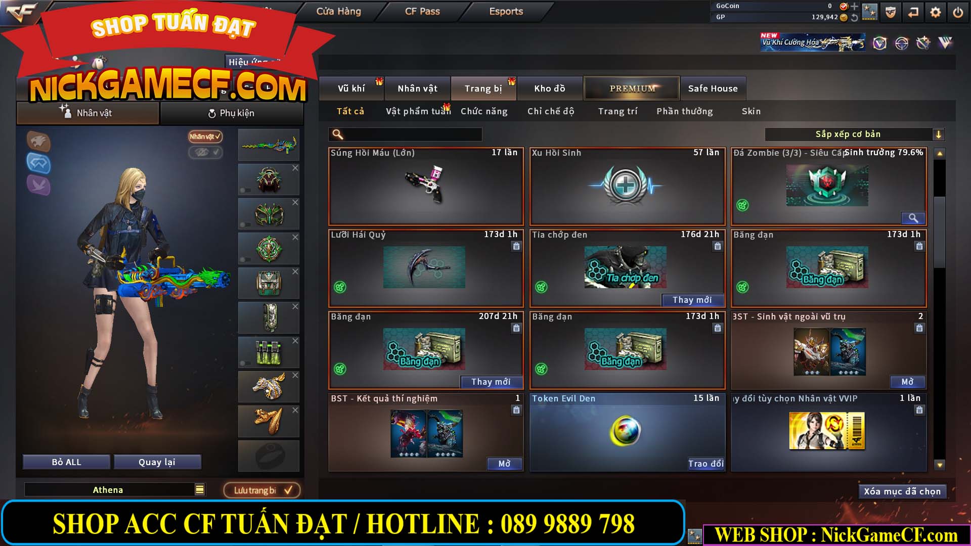 MÃ CF14484 - GIÁ : 2850K - CHIẾN ZOM SIÊU XINH - 20 VIP - GẦN VIP3