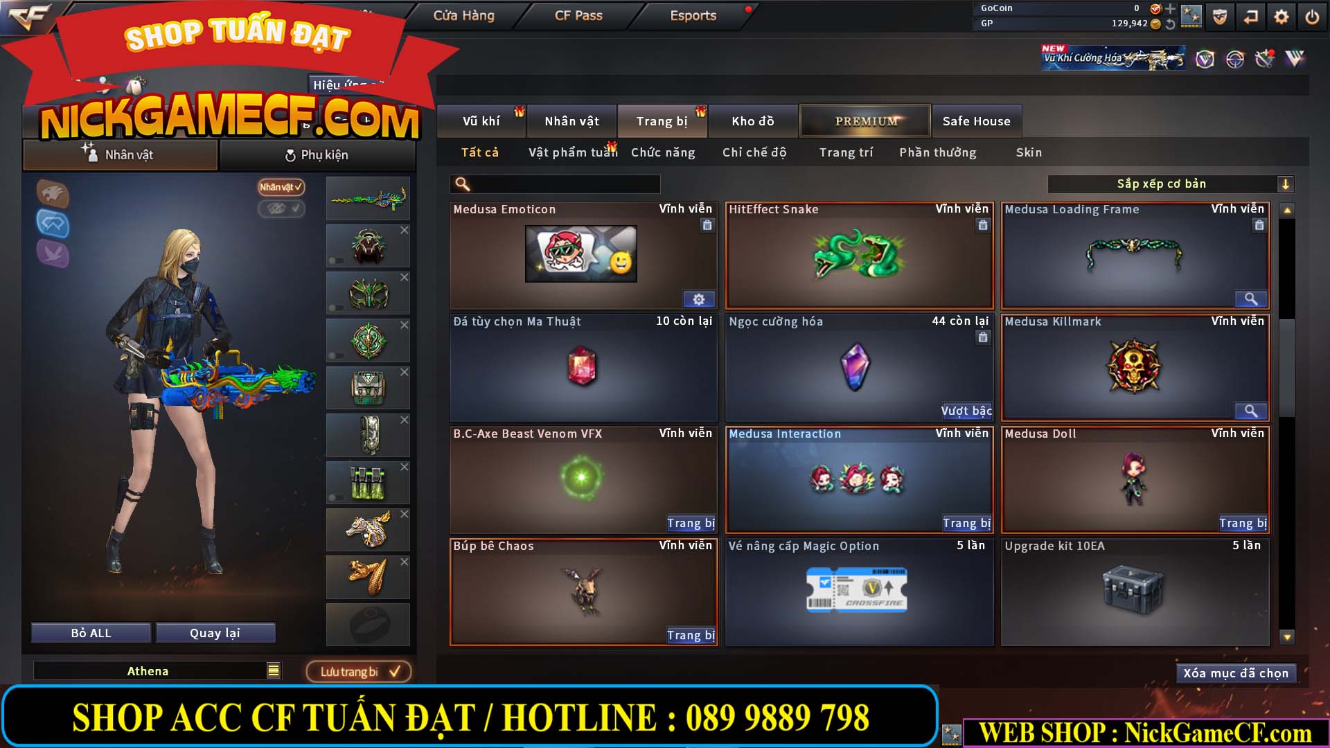 MÃ CF14484 - GIÁ : 2850K - CHIẾN ZOM SIÊU XINH - 20 VIP - GẦN VIP3