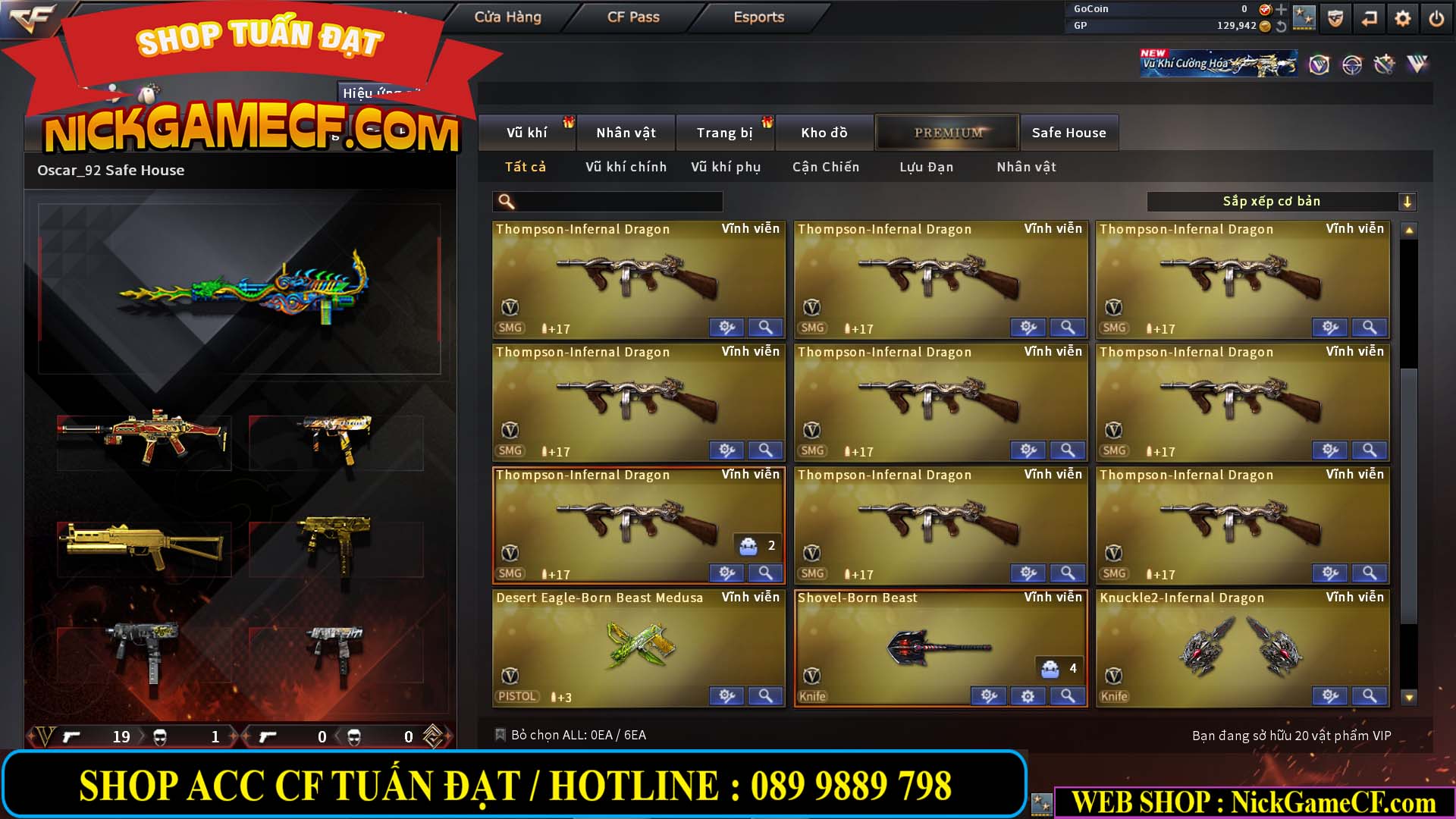 MÃ CF14484 - GIÁ : 2850K - CHIẾN ZOM SIÊU XINH - 20 VIP - GẦN VIP3